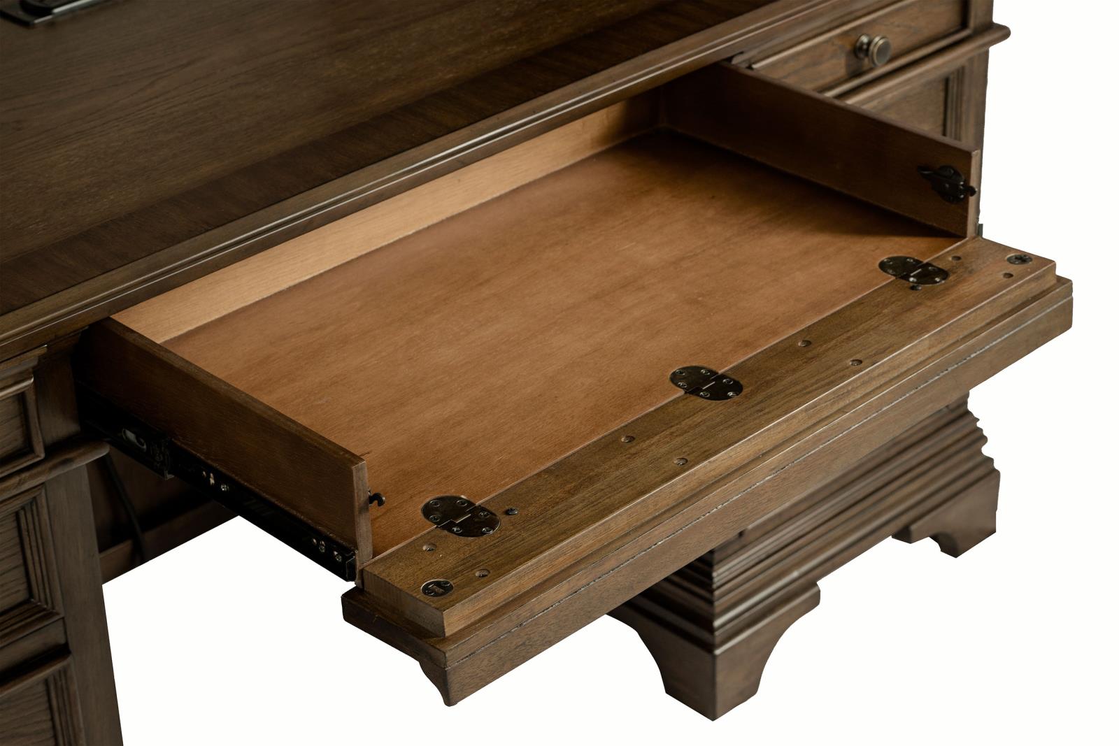 Hartshill 66-inch 5-drawer Credenza with Hutch Burnished Oak - Image 9
