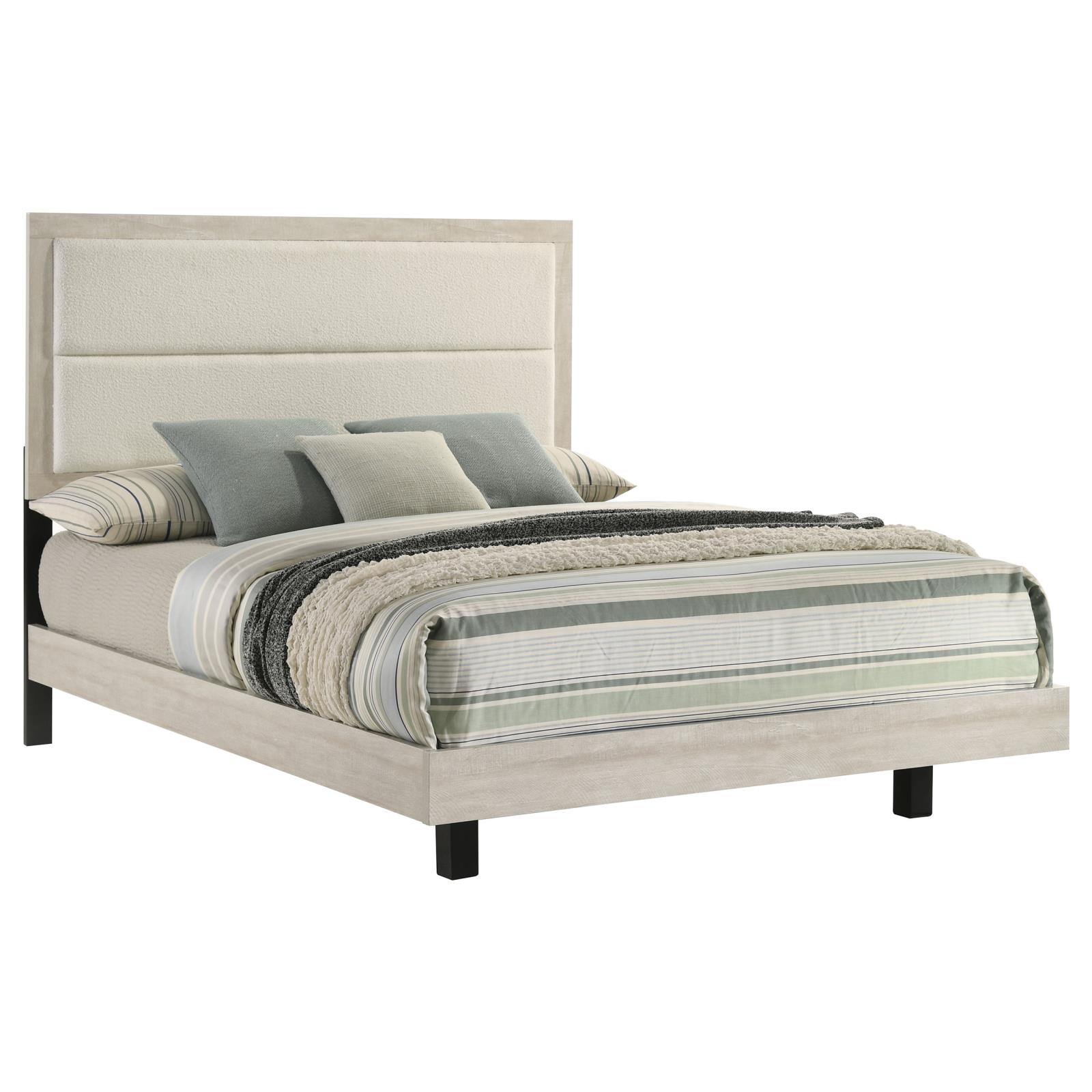Trenton 54-inch Wood Queen Panel Bed Rustic Cream - Image 3