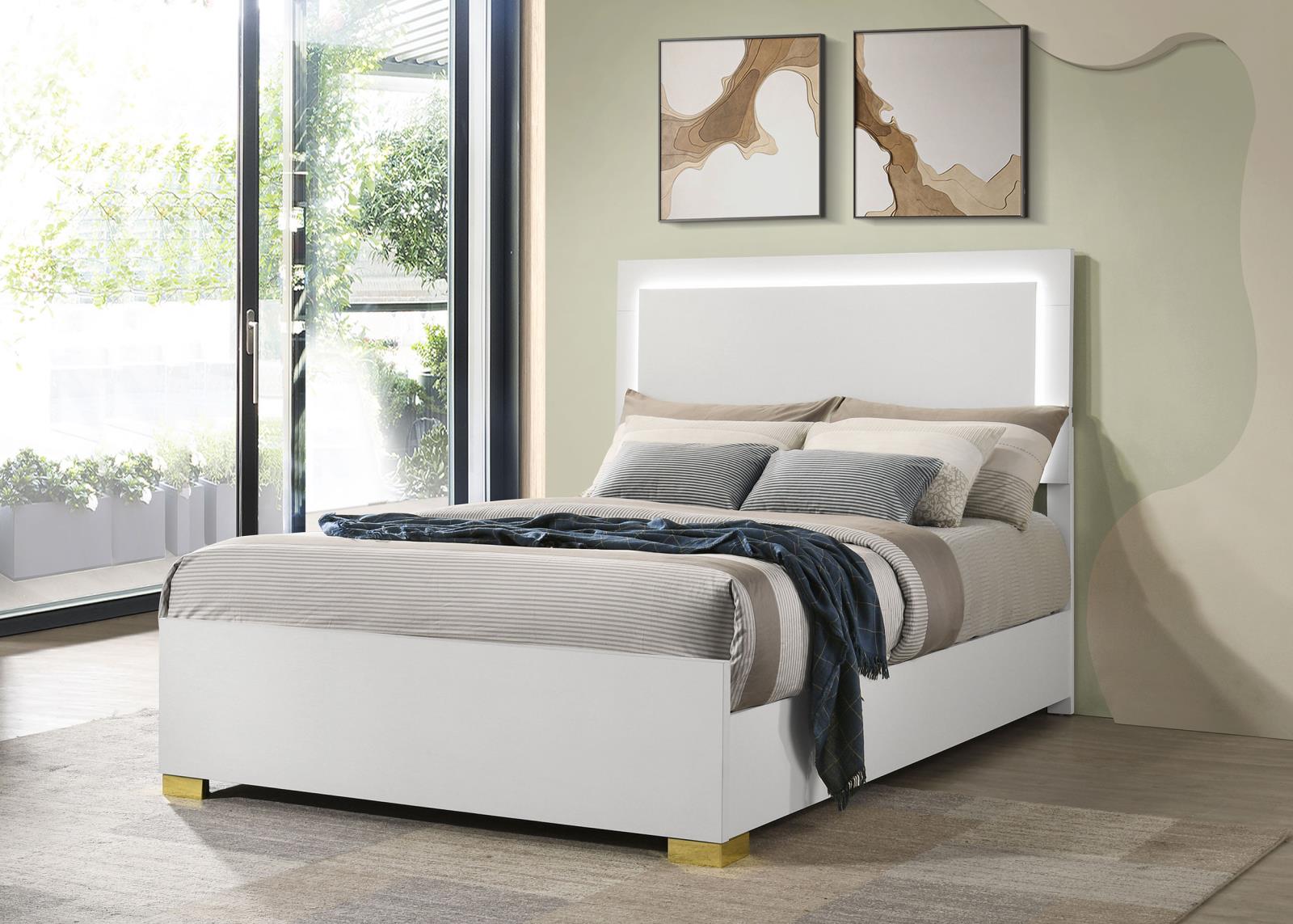 Marceline Wood Full LED Panel Bed - Image 12