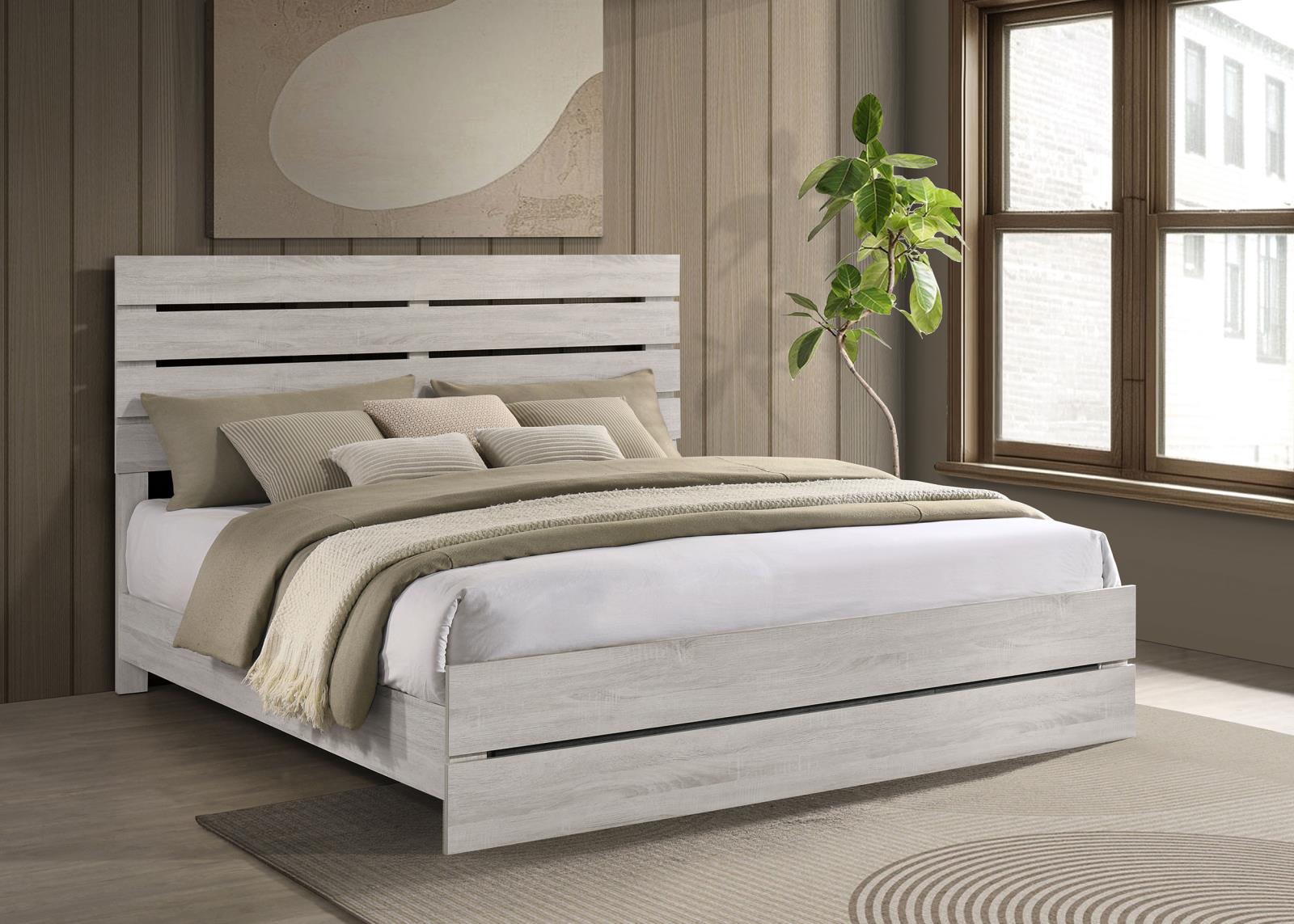 Brantford Wood Eastern King Panel Bed Coastal White - Image 2