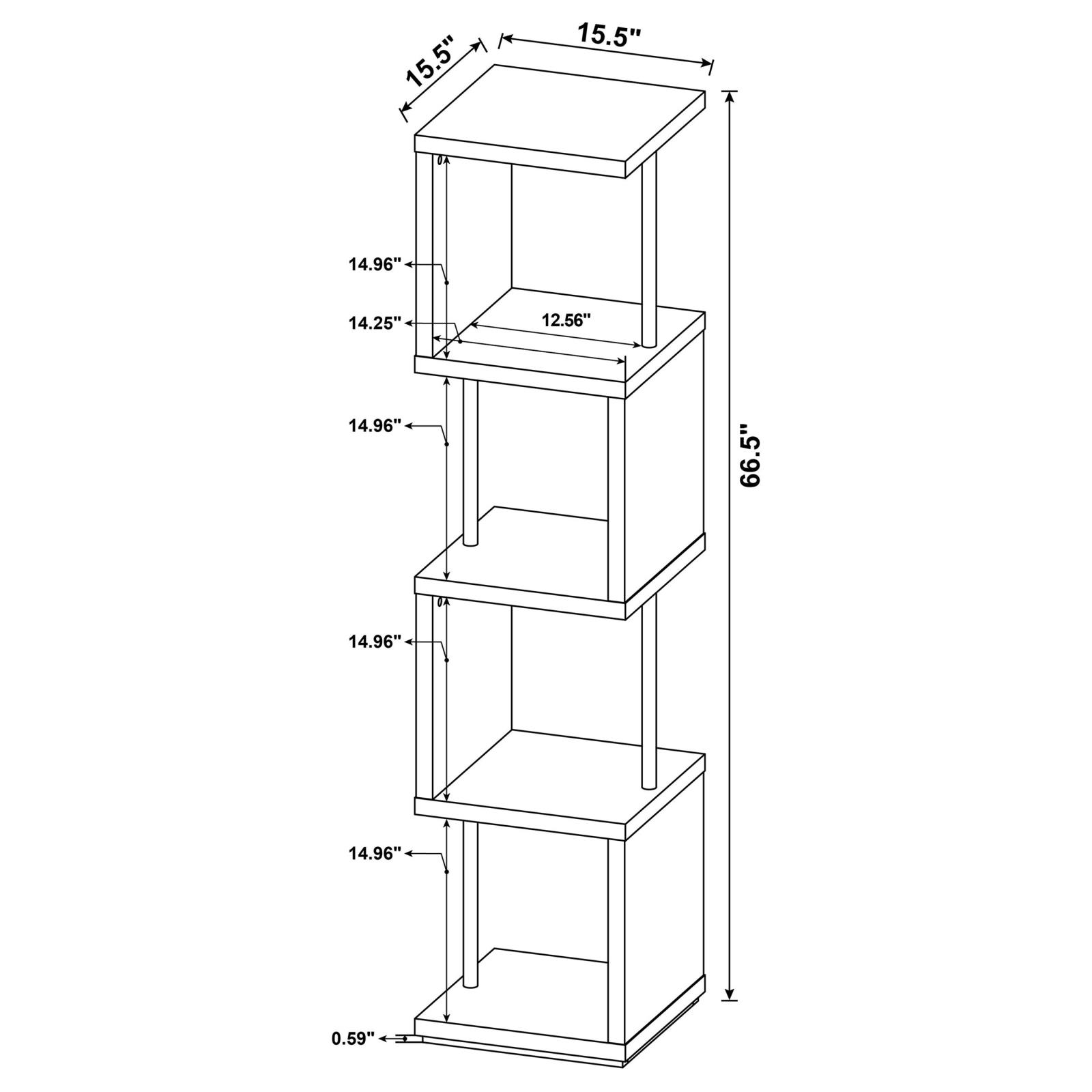 Baxter 67-inch 4-shelf Bookshelf - Image 11
