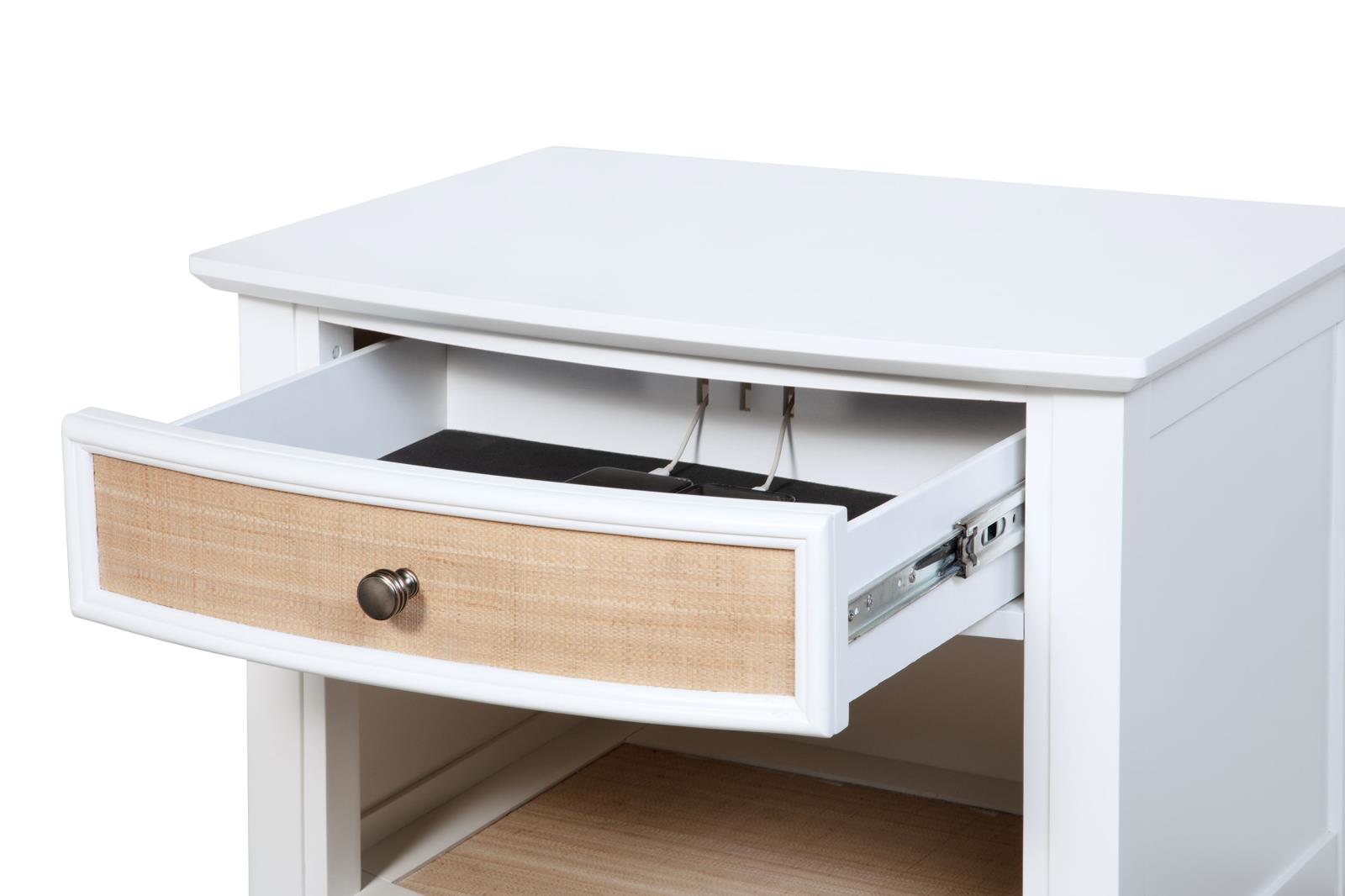 Bexhill 1-drawer Nightstand Bedside Table White - Image 11