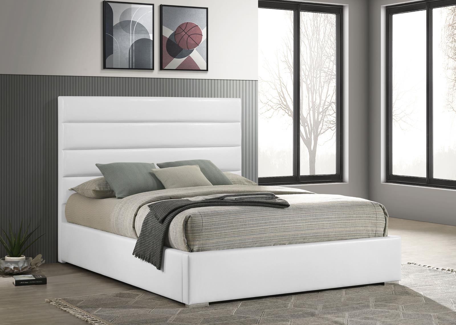 Felicity 53-inch Upholstered Queen Platform Bed White - Image 2