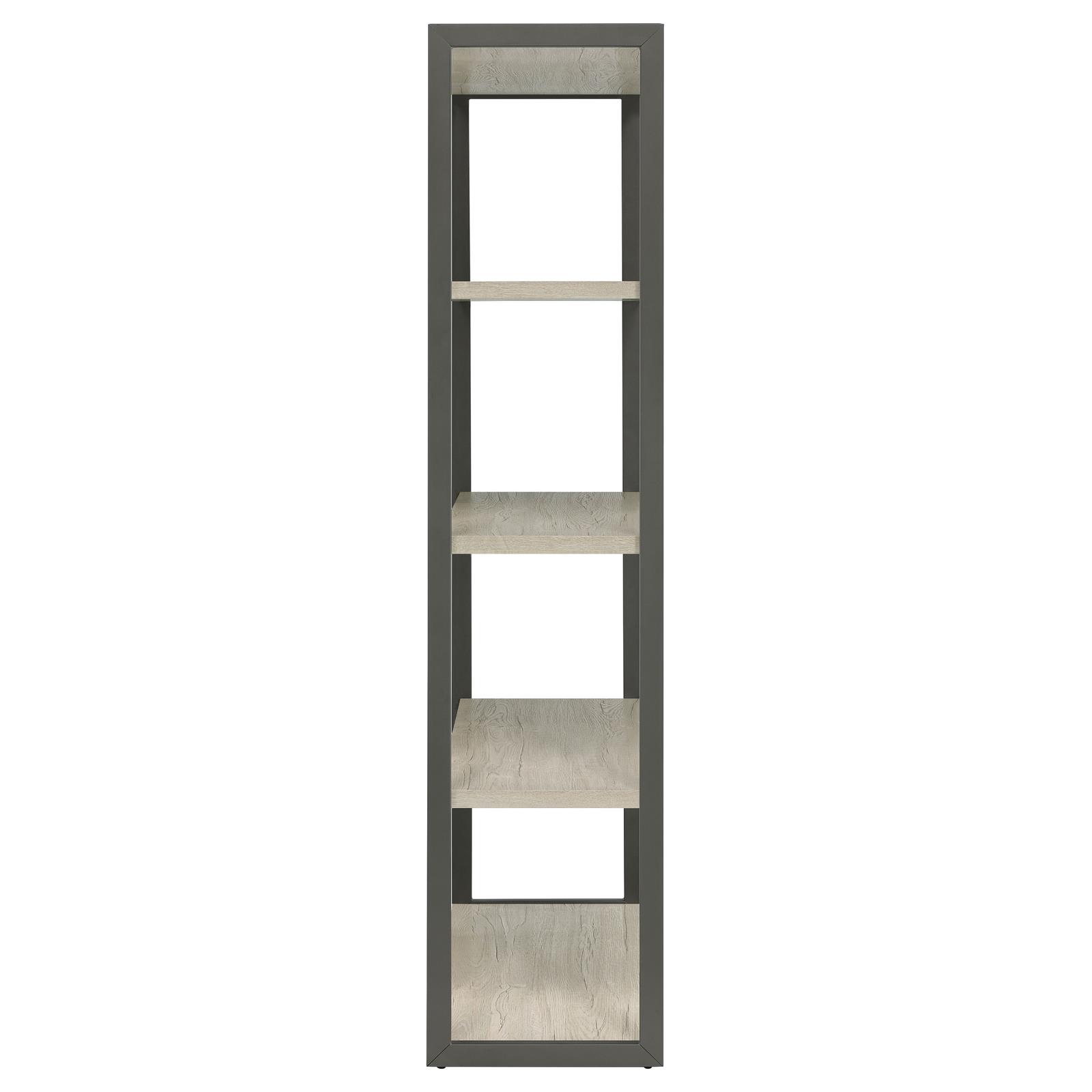 Loomis 72-inch 4-shelf Bookshelf Whitewashed Grey - Image 5