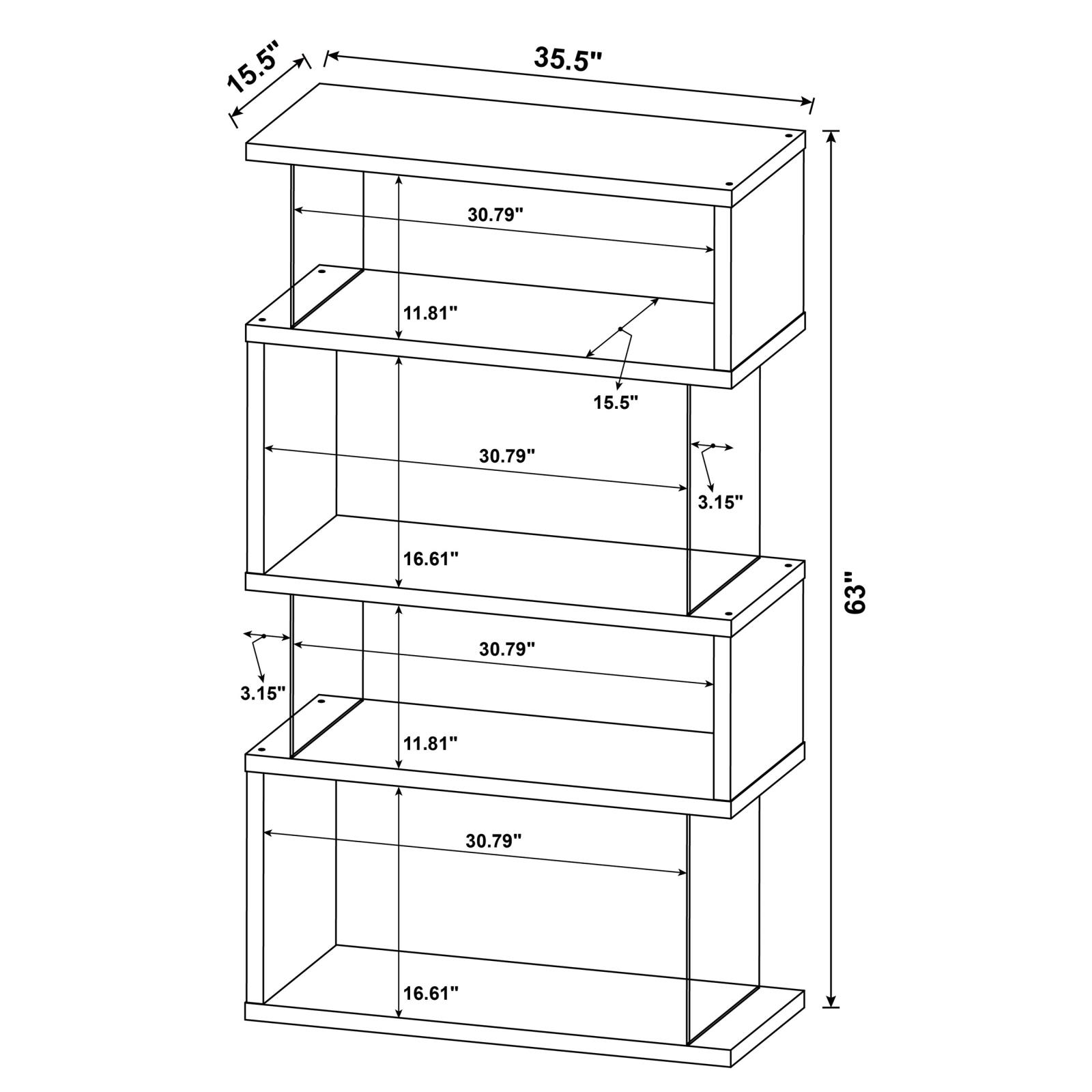 Emelle 63-inch 4-shelf Glass Panel Bookshelf - Image 10