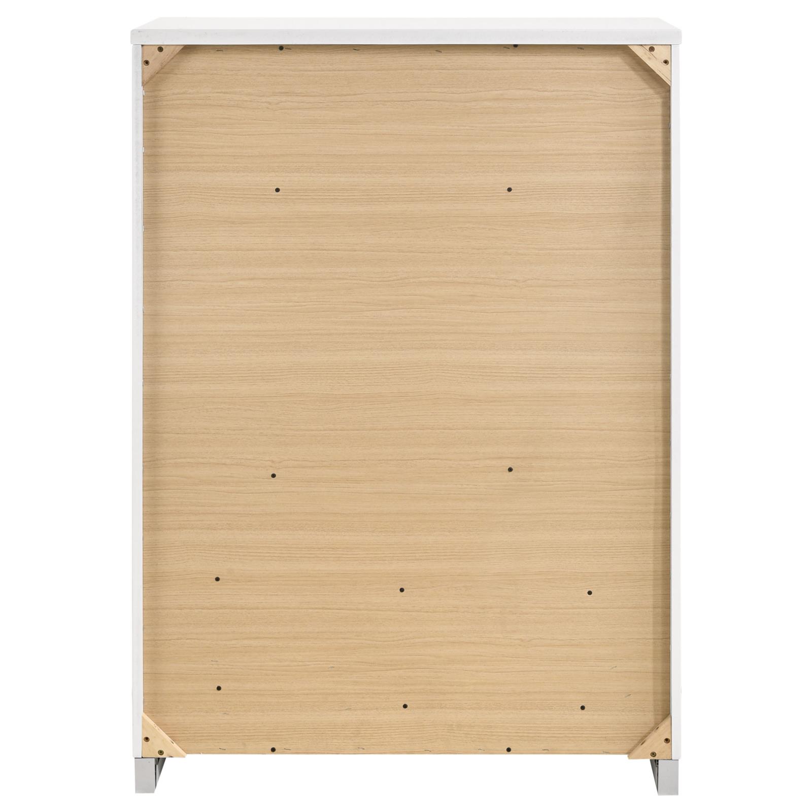 Felicity 5-drawer Bedroom Chest White High Gloss - Image 7
