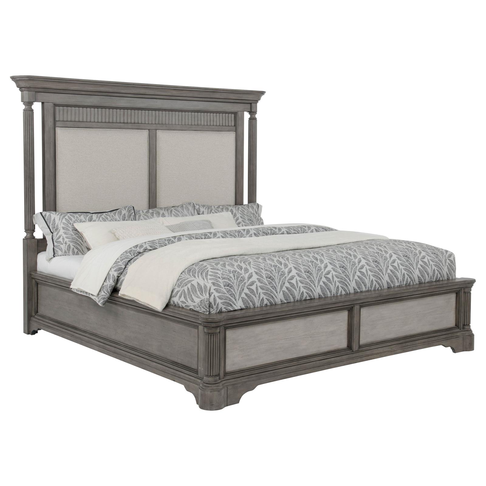Cresswell Queen Upholstered Panel Bed Weathered Taupe - Image 3