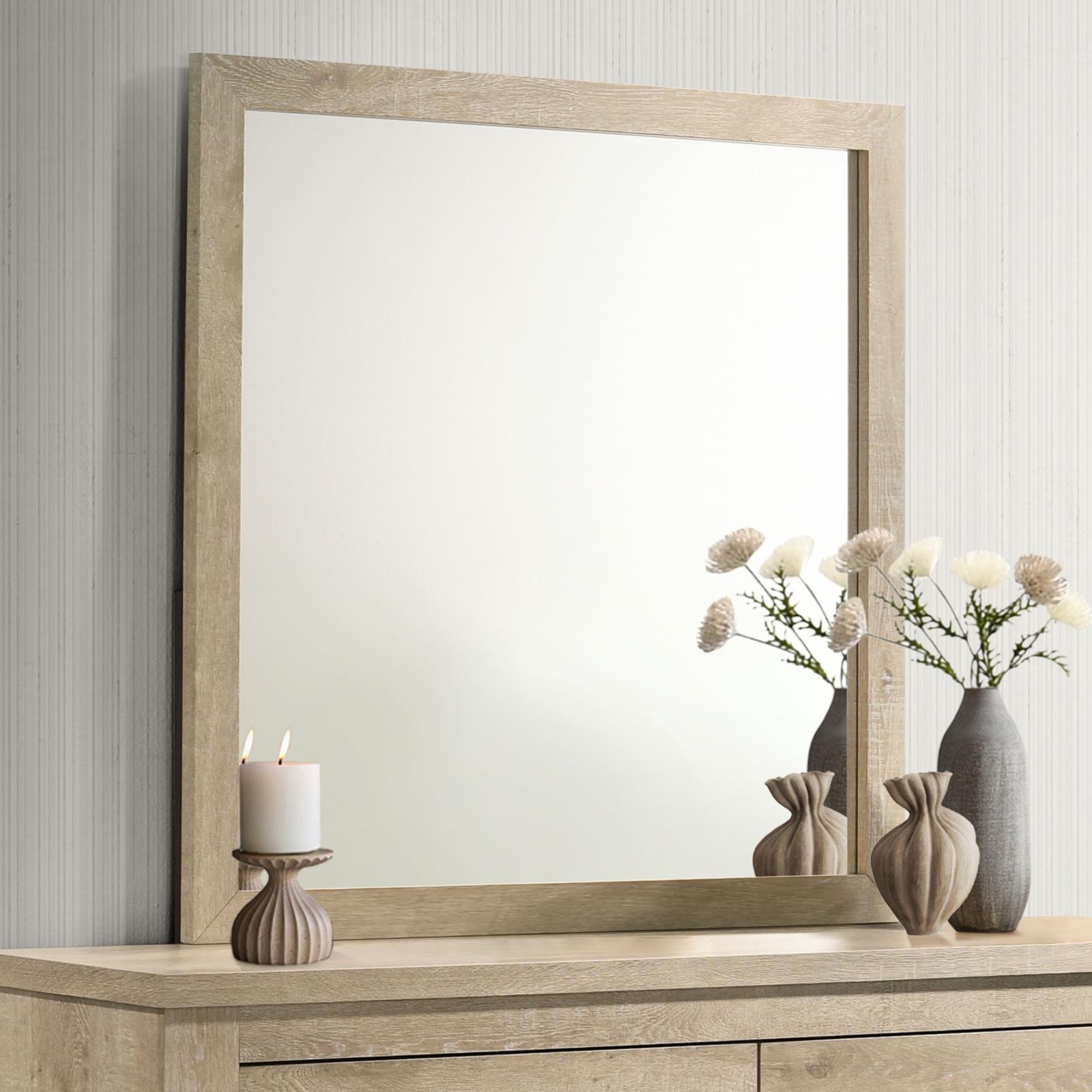 Oakglen Dresser Mirror Weathered Oak - Image 2