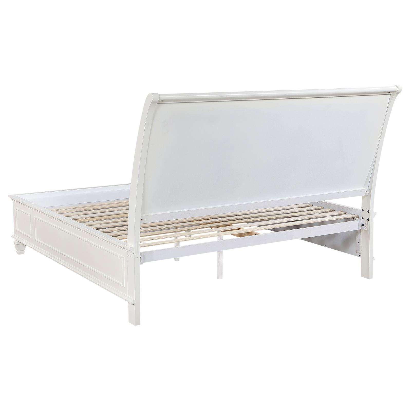 Sandy Beach Wood Eastern King Storage Panel Bed Cream White - Image 5