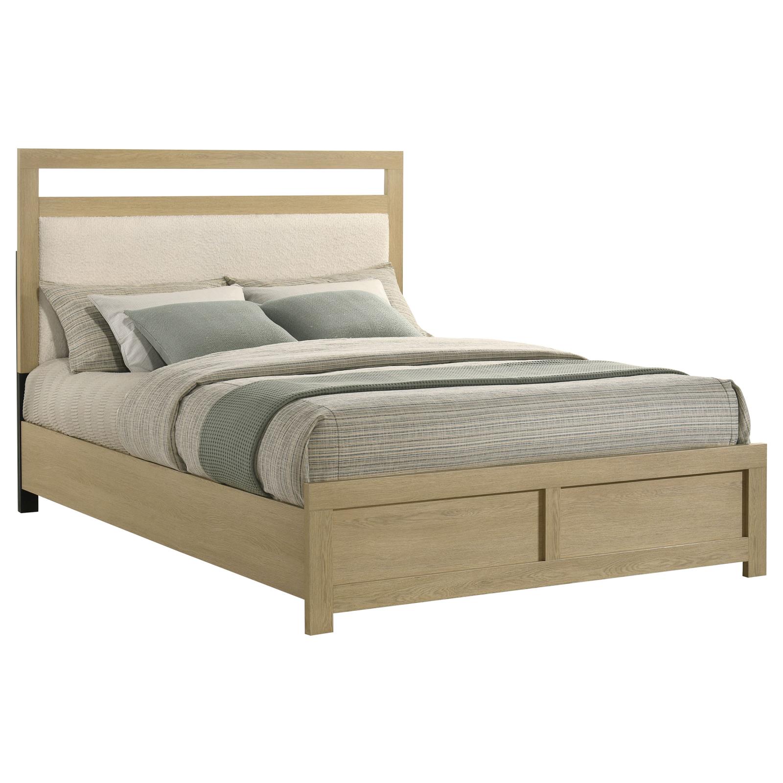 Hendricks Queen Panel Headboard Platform Bed Light Oak - Image 3