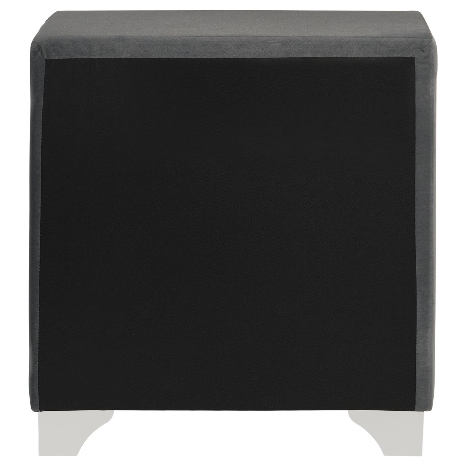 Melody Upholstered 2-drawer Nightstand Grey - Image 7