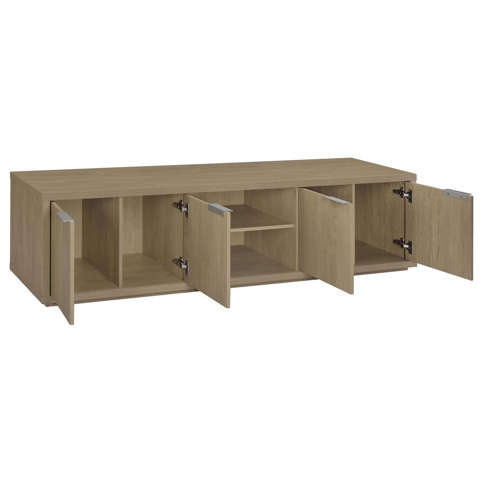 Ingram 4-Door TV Stand for TVs up to 85 Inches Latte - Image 2