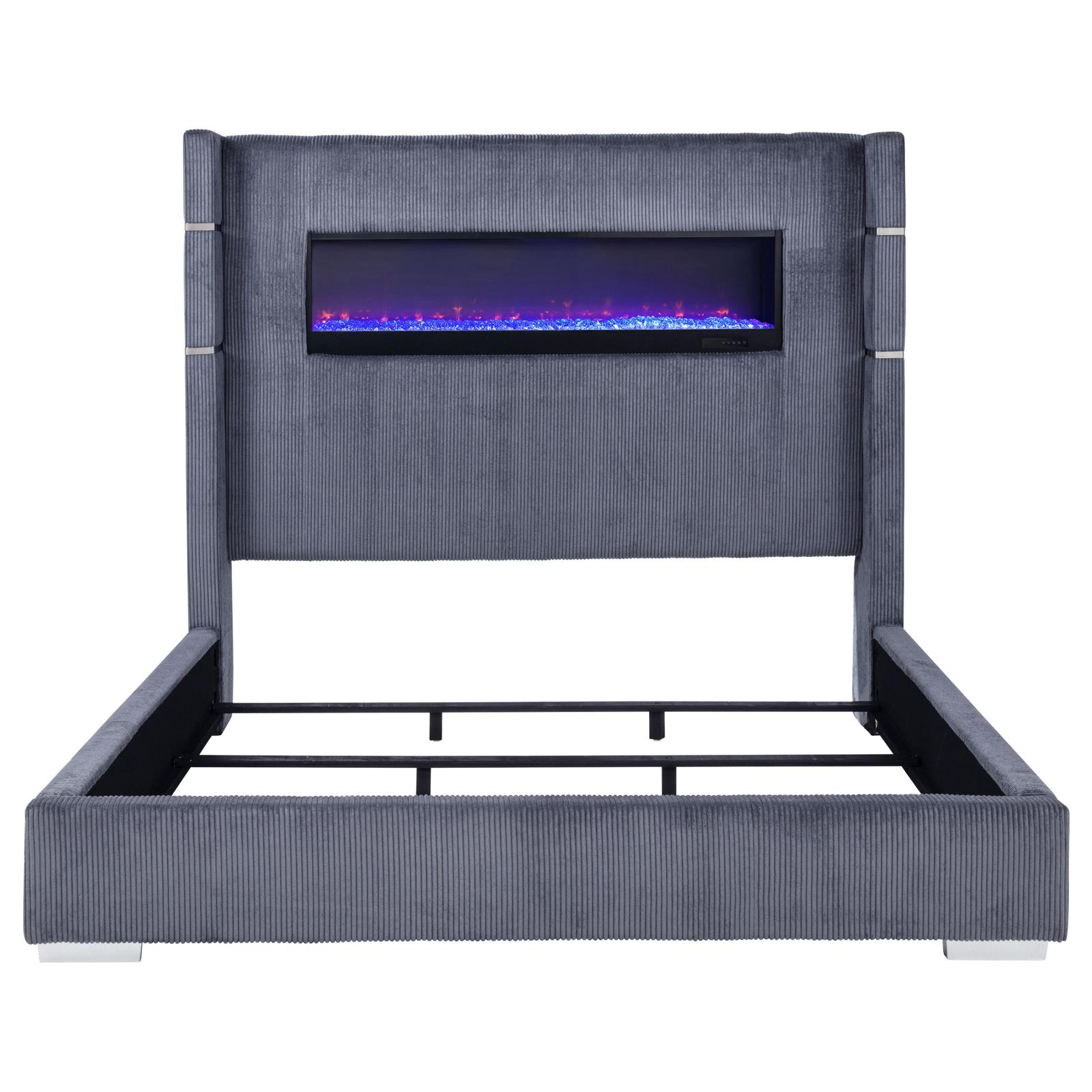 Tisdall Upholstered Cal King Flame Visualizer Bed - Image 4