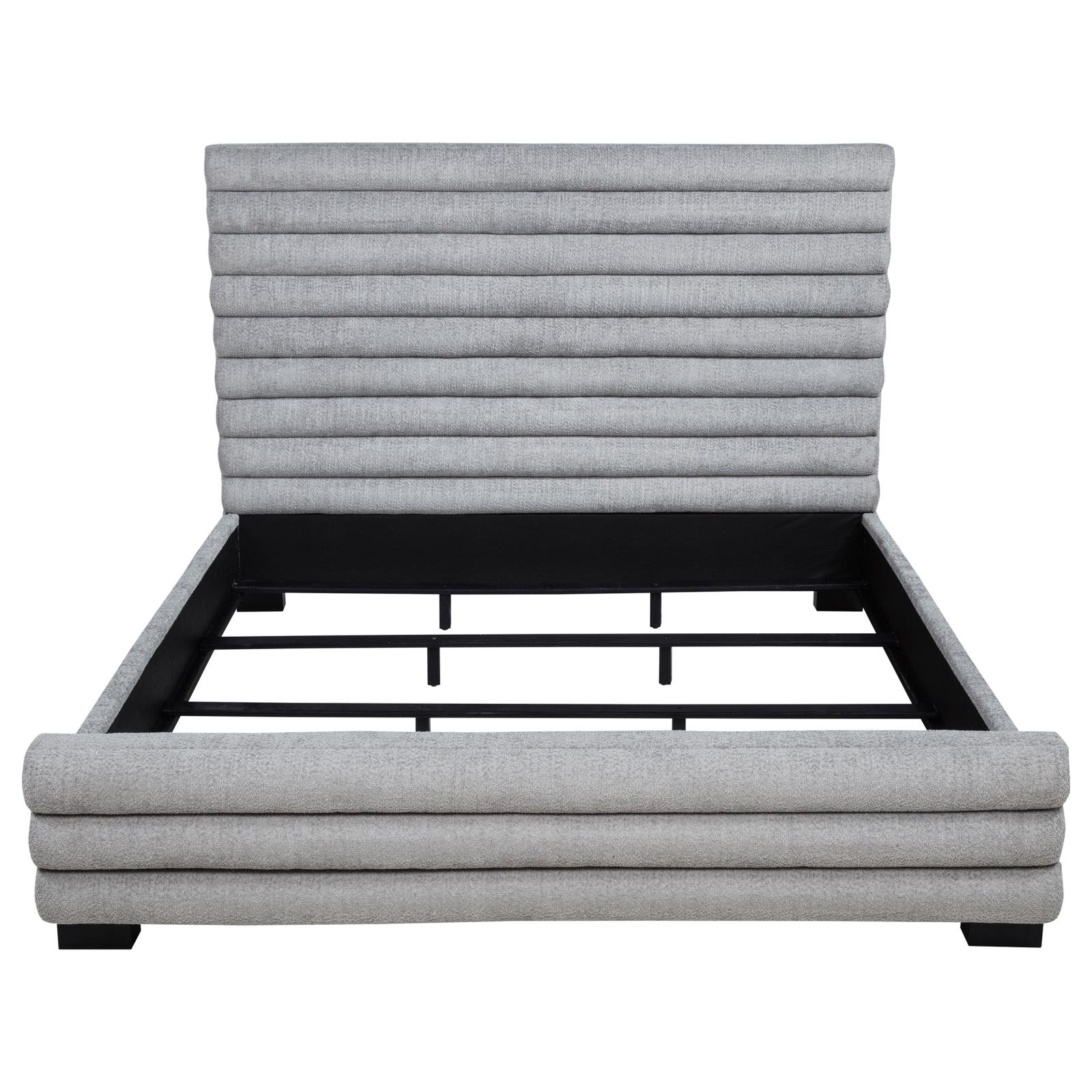 Patricia 58-inch Boucle Upholstered Eastern King Bed Grey - Image 4