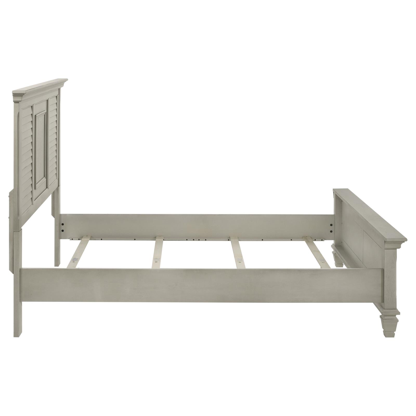 Franco Wood Queen Panel Bed Distressed White - Image 6