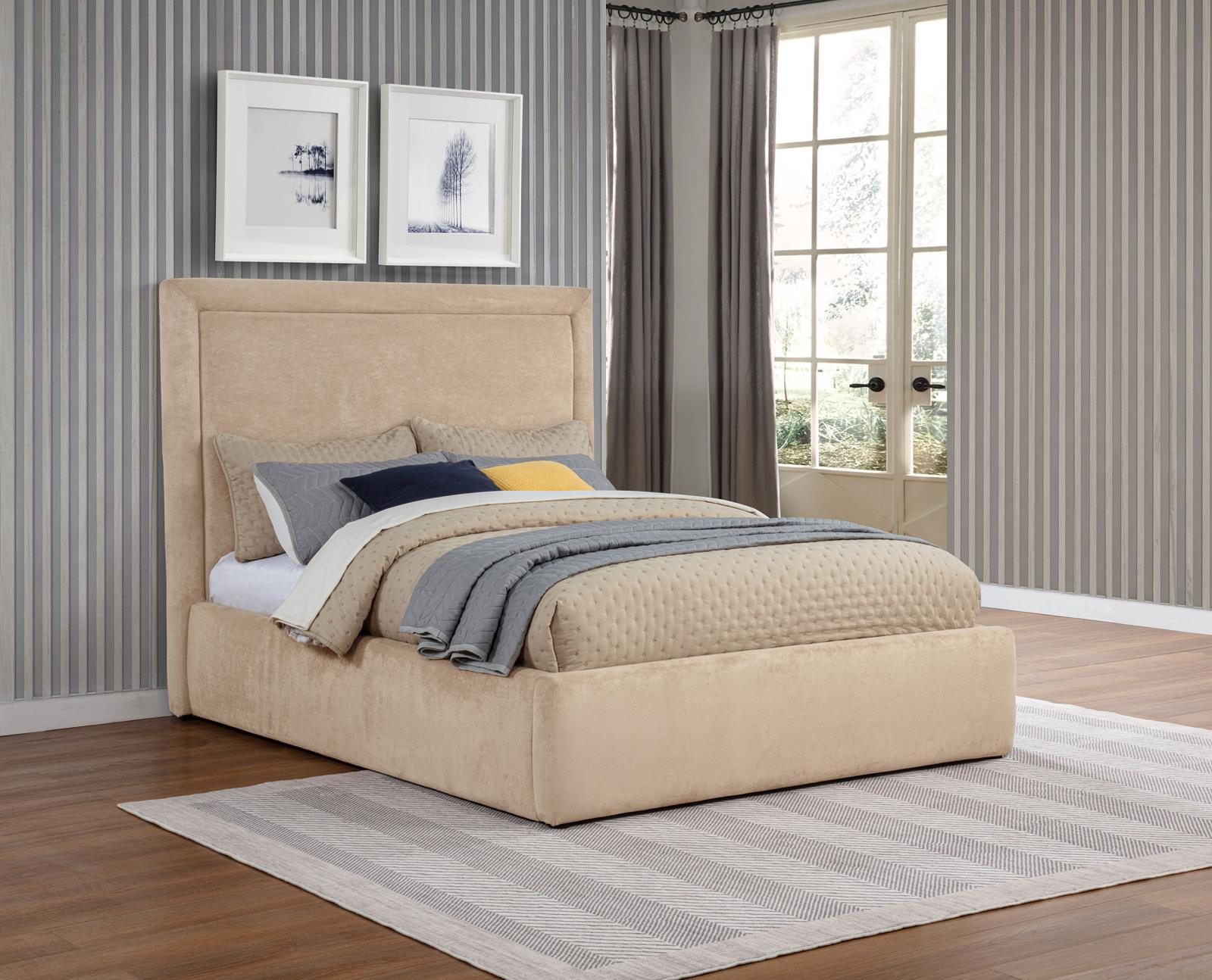 Lawson 54-inch Upholstered Full Platform Bed Light Saddle - Image 2