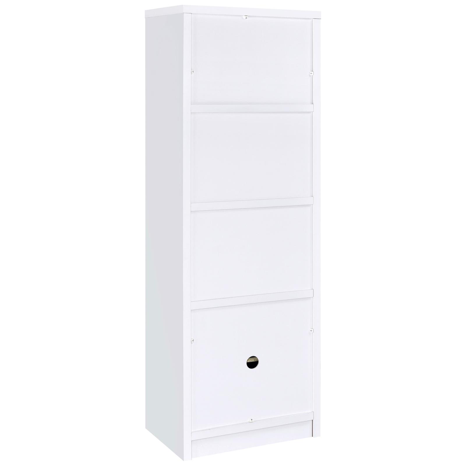 Laughlin 4-shelf Engineered Wood Media Tower White - Image 7