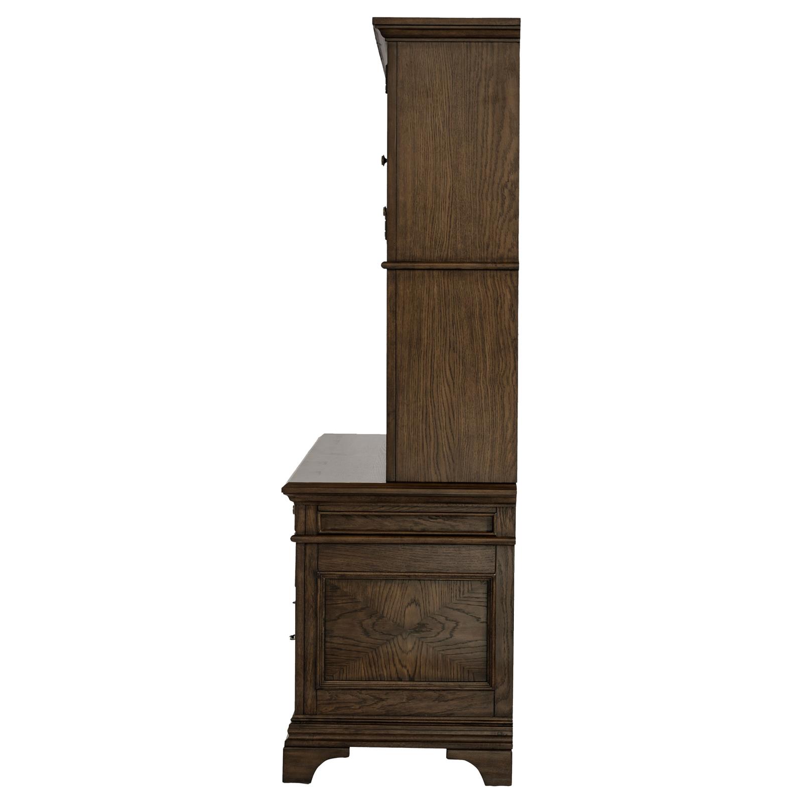 Hartshill 66-inch 5-drawer Credenza with Hutch Burnished Oak - Image 5