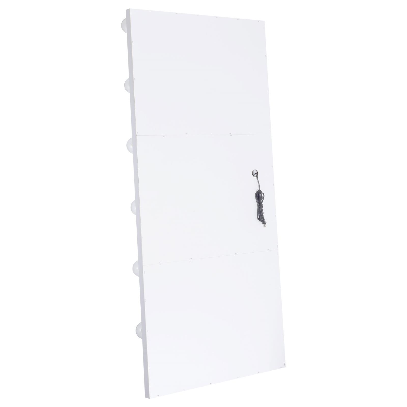 Zayan 32 x 71 Inch Floor Mirror LED Lighting White Gloss - Image 8