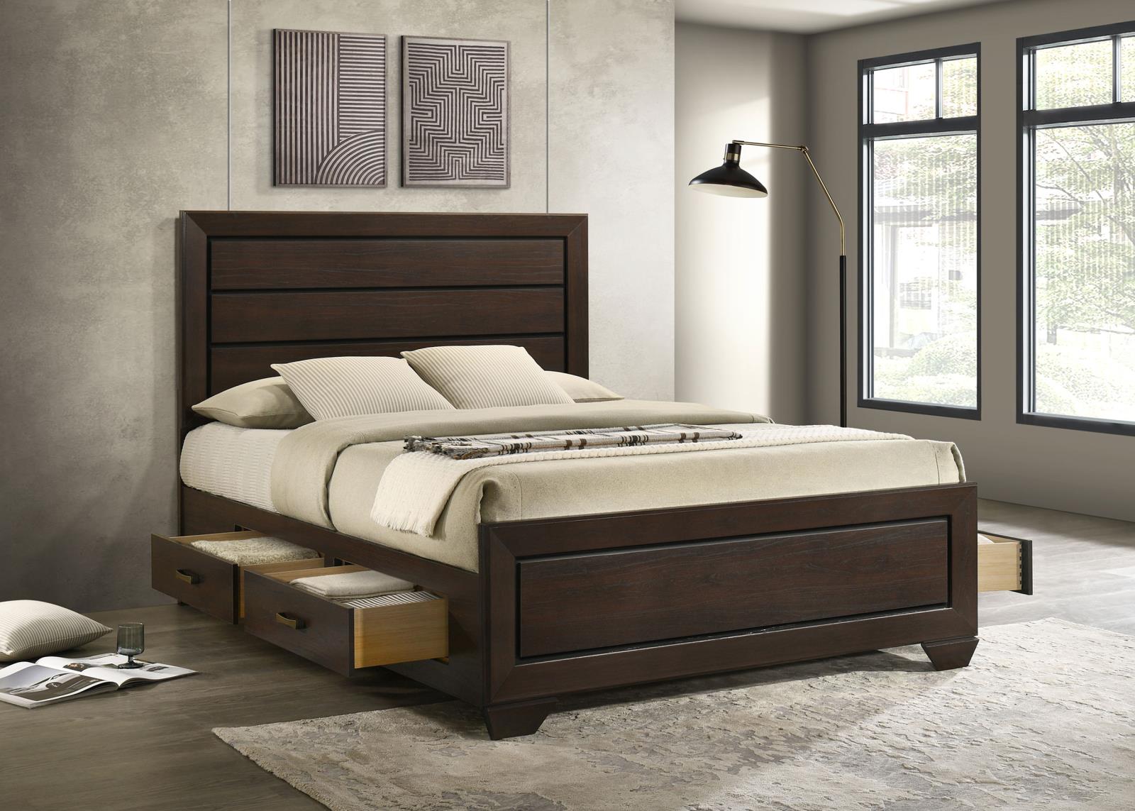 Kauffman Wood Queen Storage Panel Bed Dark Cocoa - Image 2