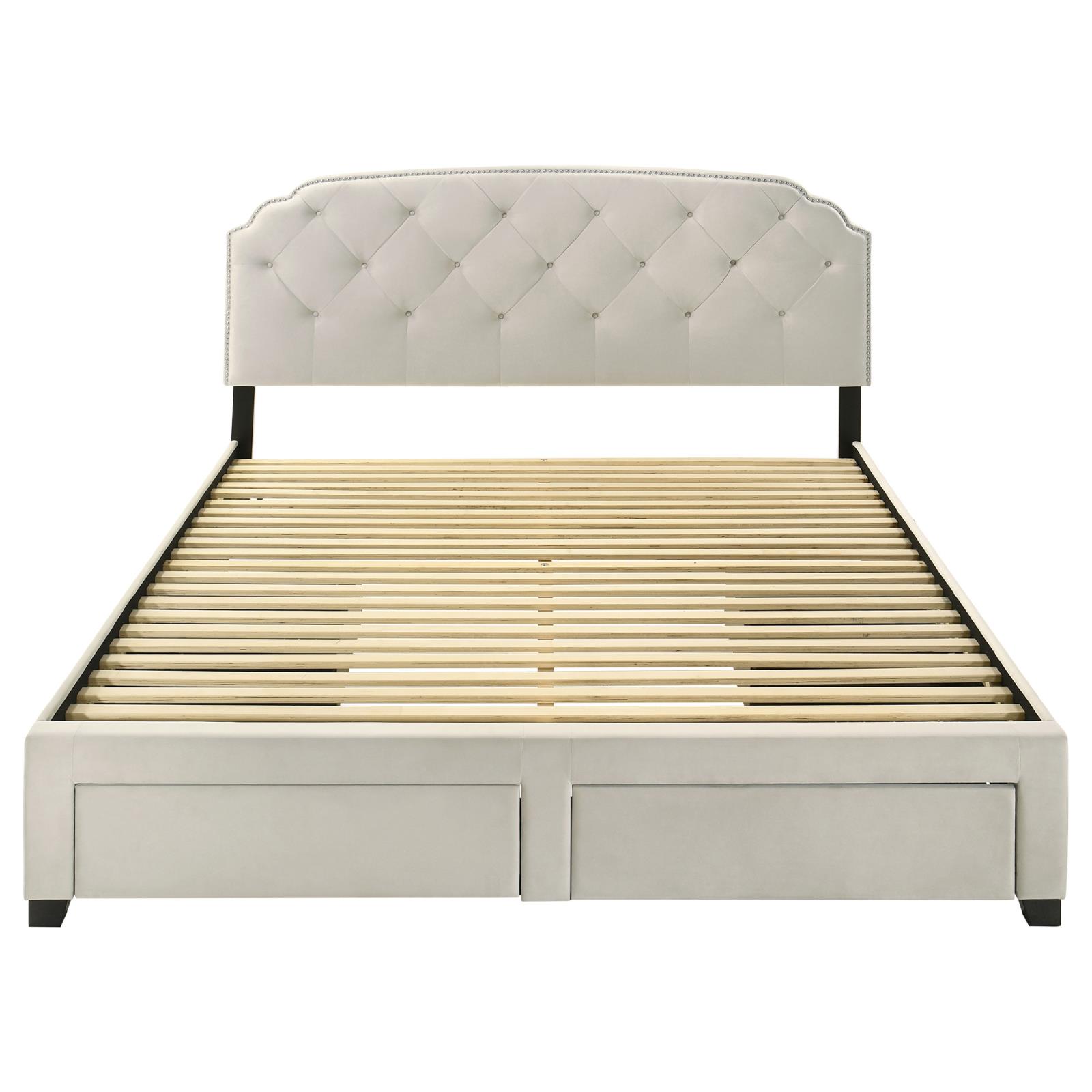 Marianna 4-drawer Upholstered Eastern King Storage Bed Cream - Image 7