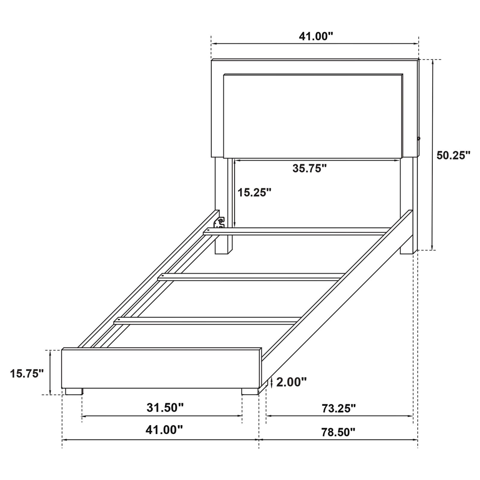 Marceline Wood Twin LED Panel Bed - Image 14
