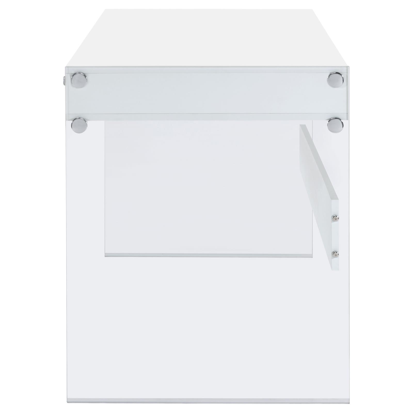 Dobrev 48-inch 2-drawer Writing Desk White High Gloss - Image 6