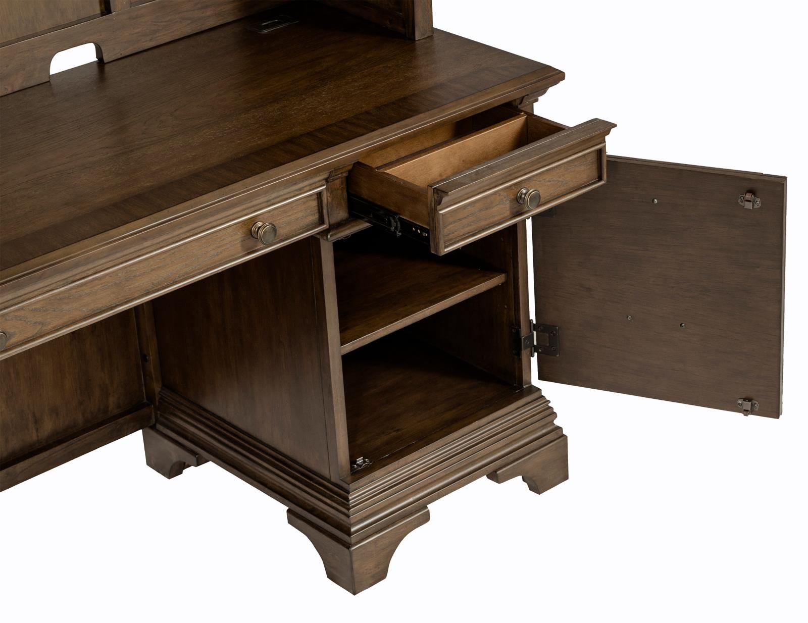 Hartshill 66-inch 5-drawer Credenza Office Desk Burnish Oak - Image 13