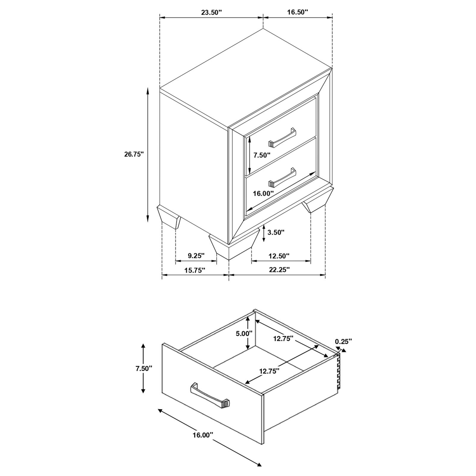 Kauffman 2-drawer Nightstand Dark Cocoa - Image 11
