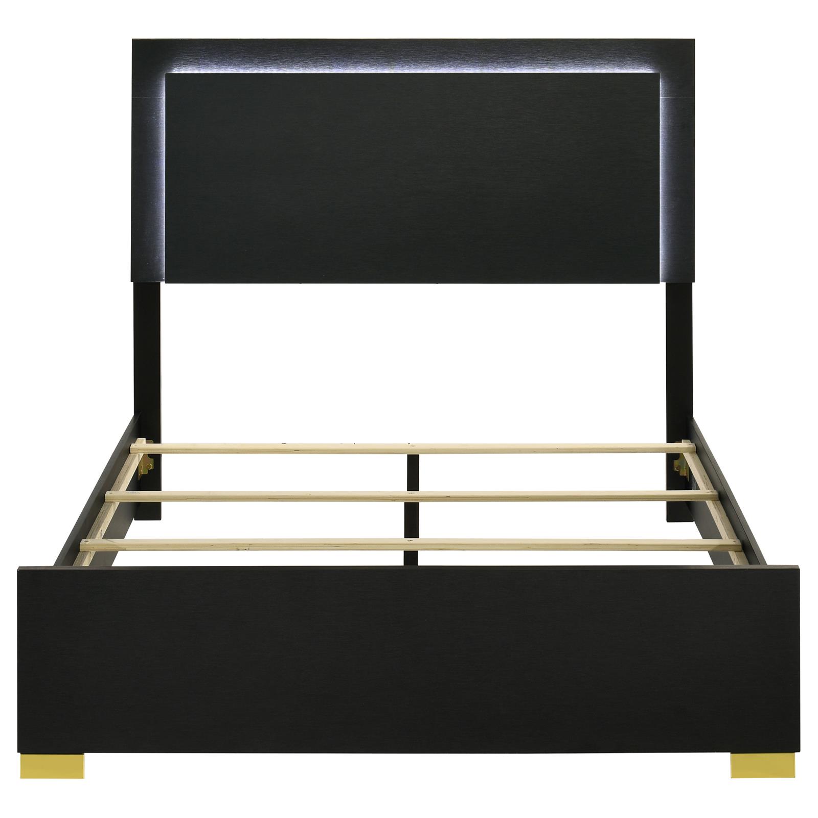 Marceline Wood Full LED Panel Bed - Image 4