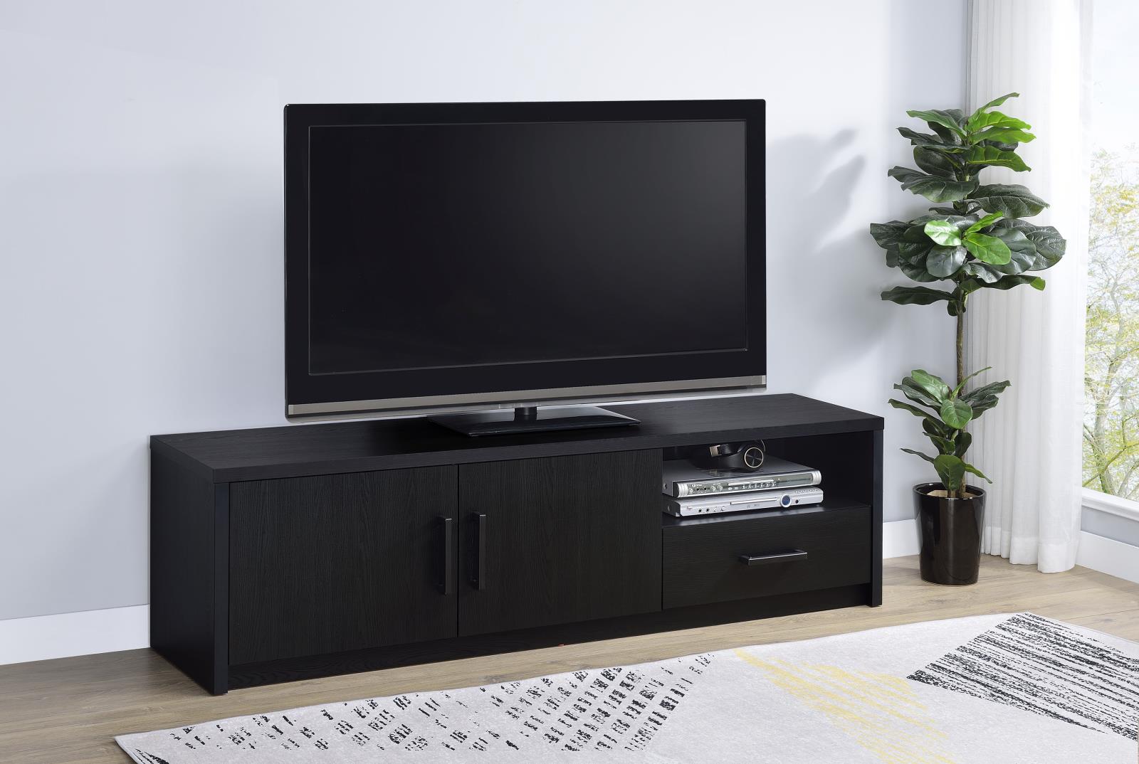Murray 70-inch 2-door TV Stand Media Console Black - Image 2