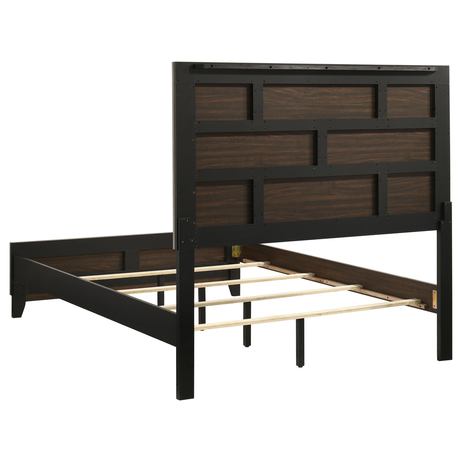 Valen Wood Full Panel Bed Light Taupe - Image 5