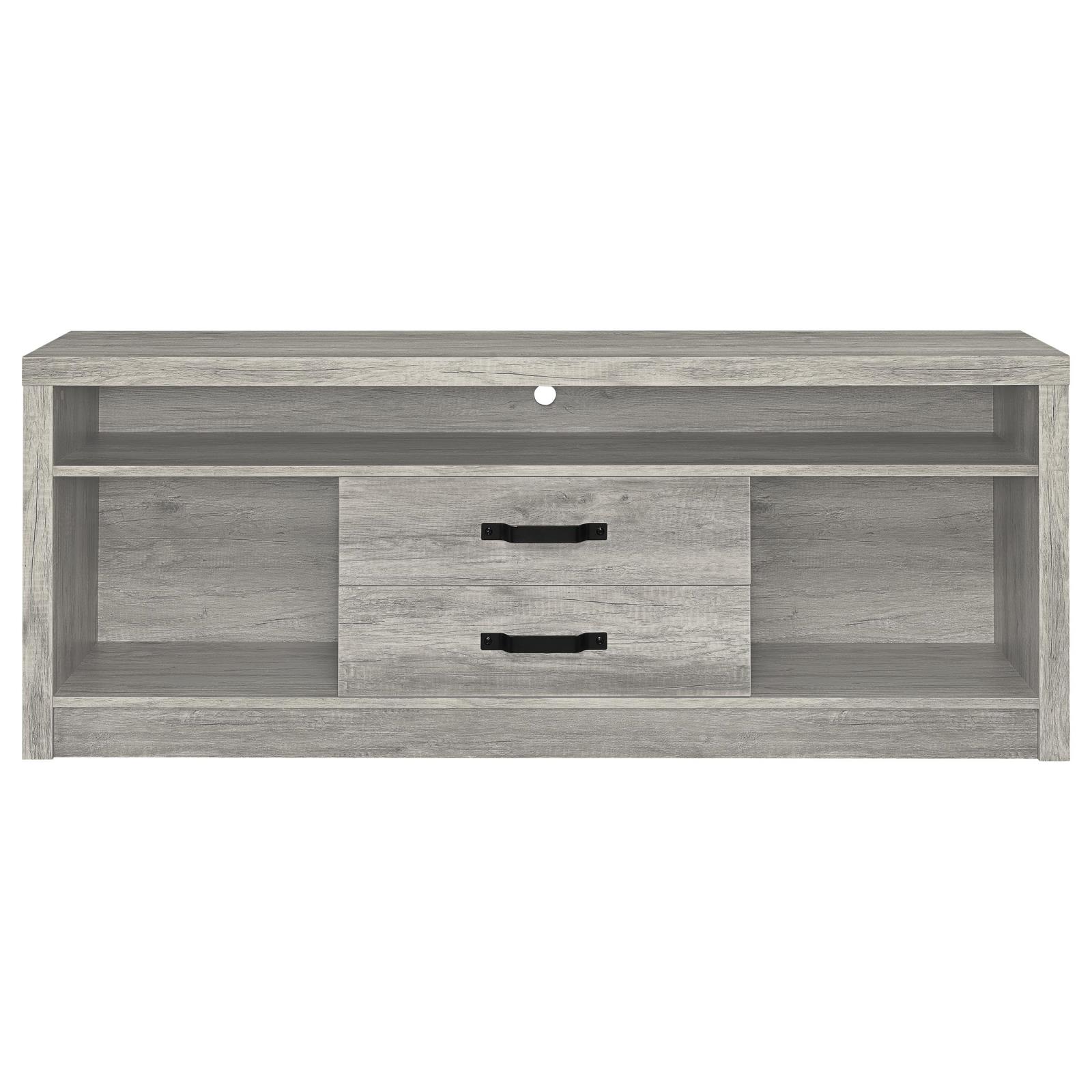 Burke 3-piece 59-inch TV Entertainment Center Grey Driftwood - Image 5