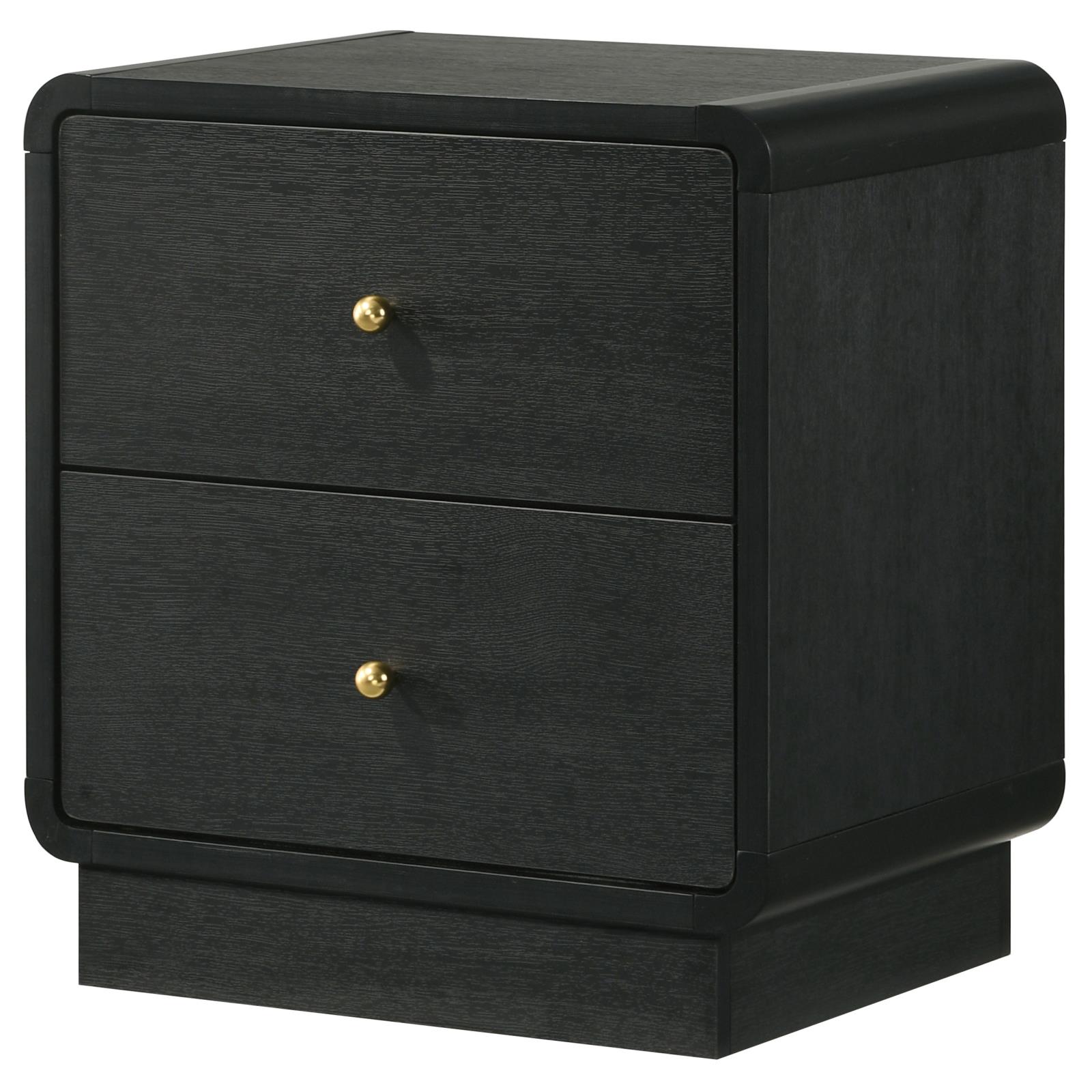 Cavelle 2-drawer Nightstand Bedside Table Black - Image 4