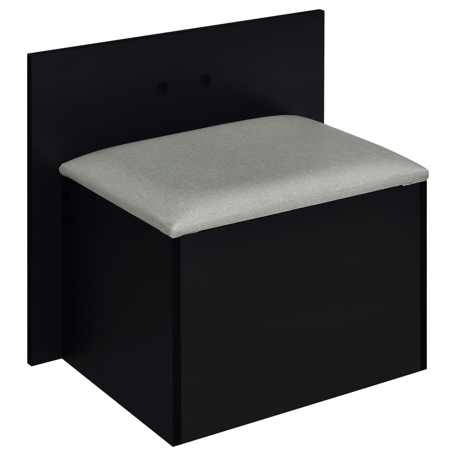 Flora 2-drawer Vanity Set with LED Mirror Black High Gloss - Image 13