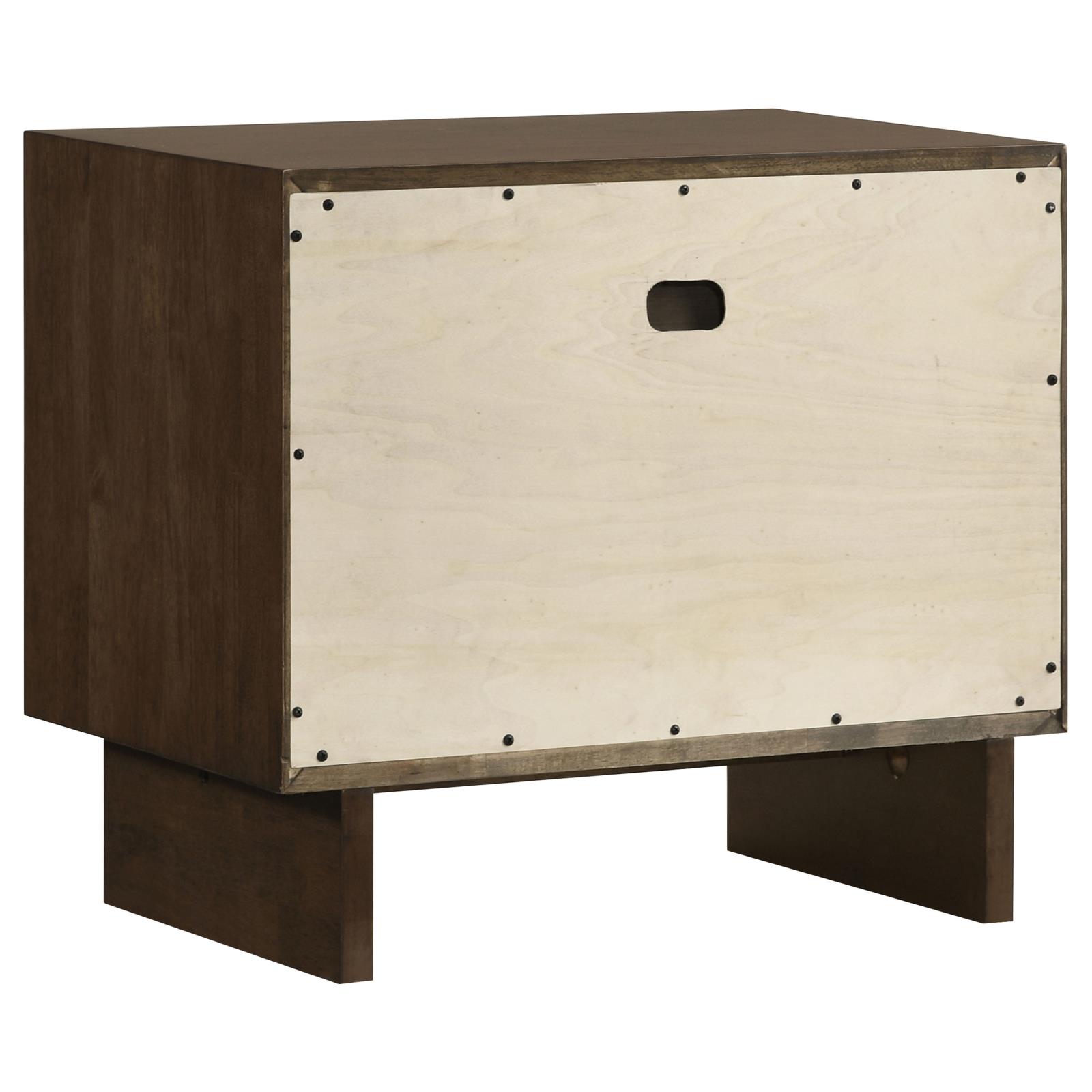 Glenwood 2-drawer Nightstand Bedside Table Warm Brown - Image 6