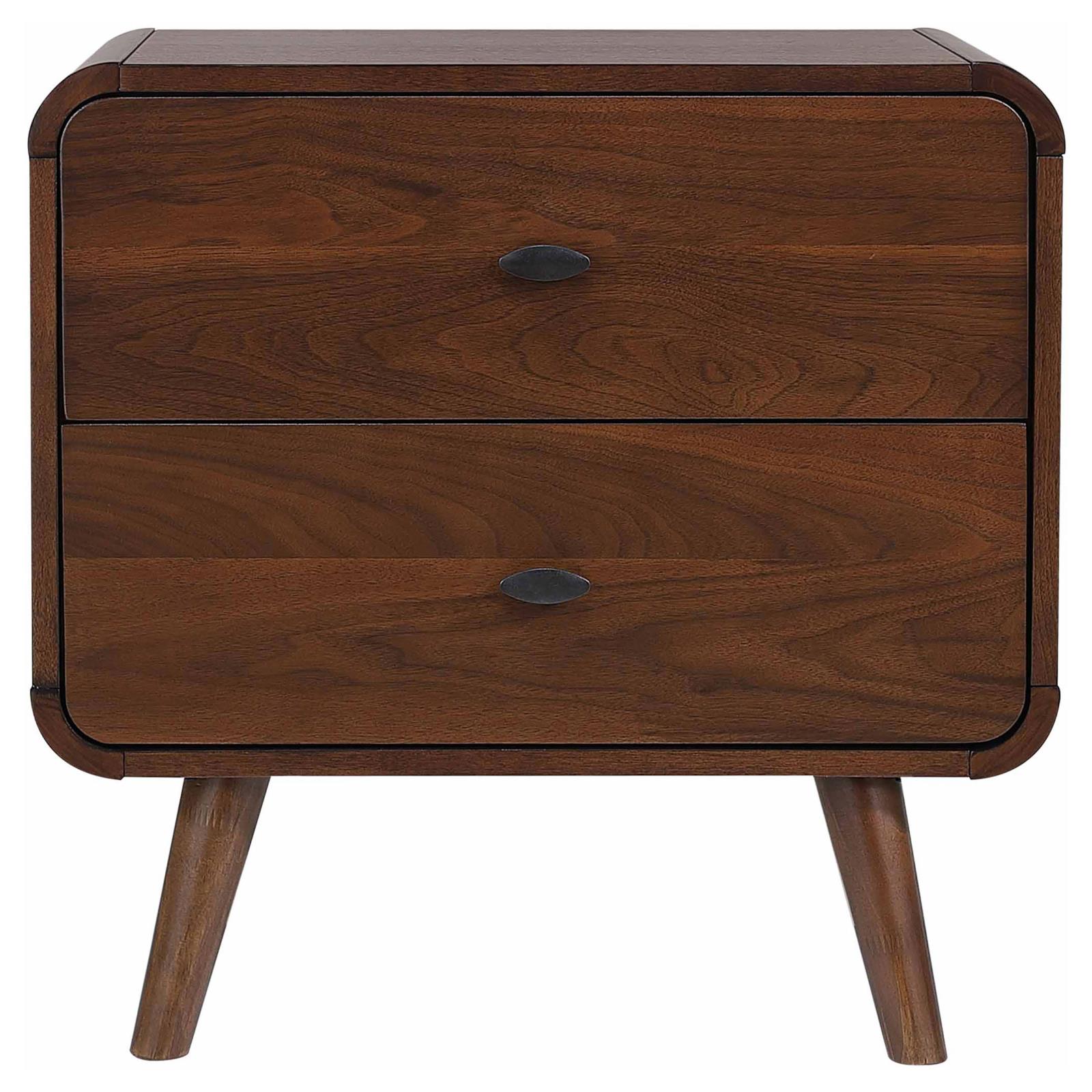Robyn 2-drawer Nightstand Bedside Table Dark Walnut - Image 3