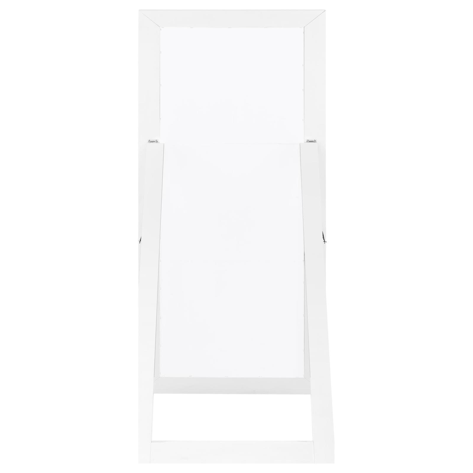 Cadence Tempered Glass Full Length Mirror White High Gloss - Image 4