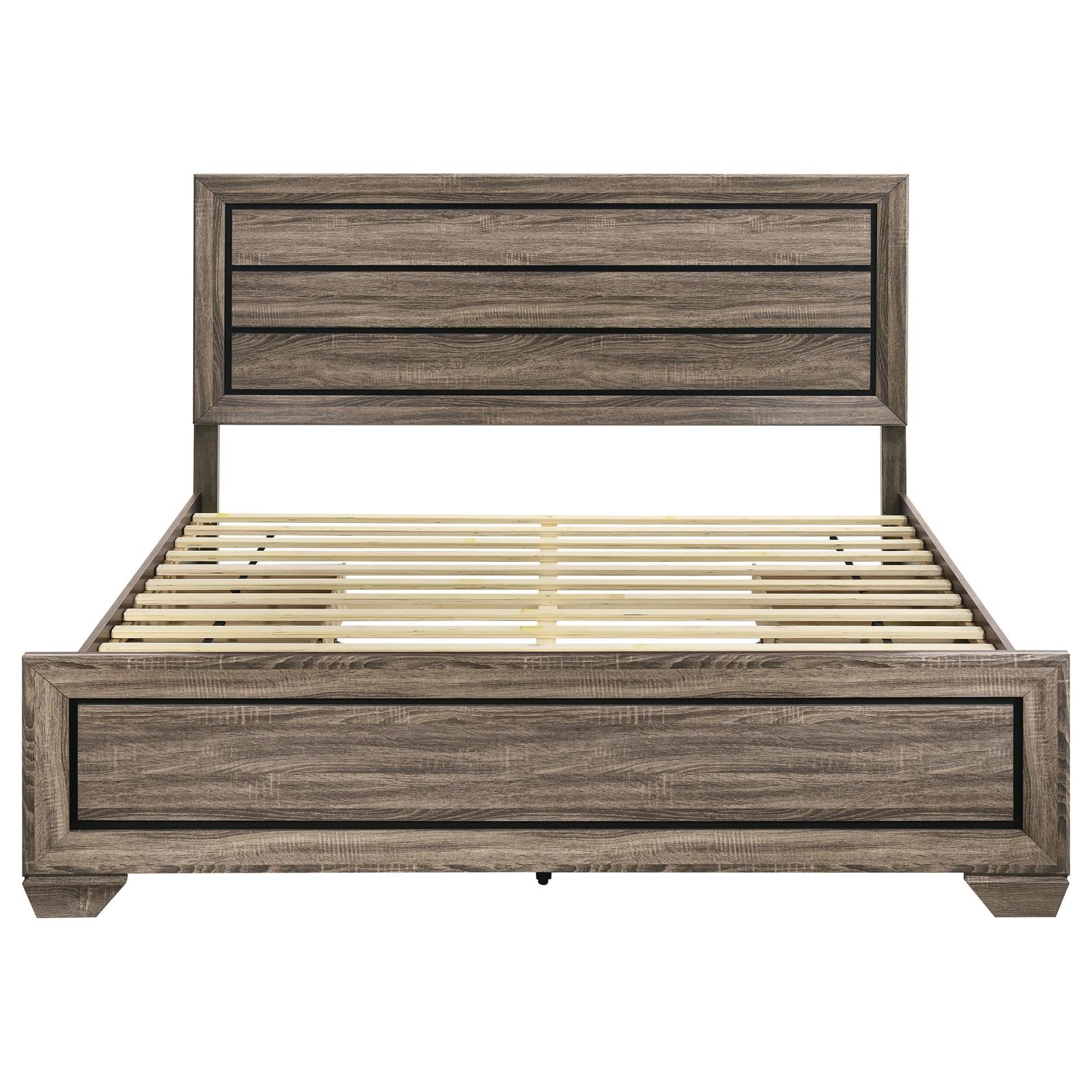 Kauffman Wood Eastern King Storage Panel Bed Washed Taupe - Image 7