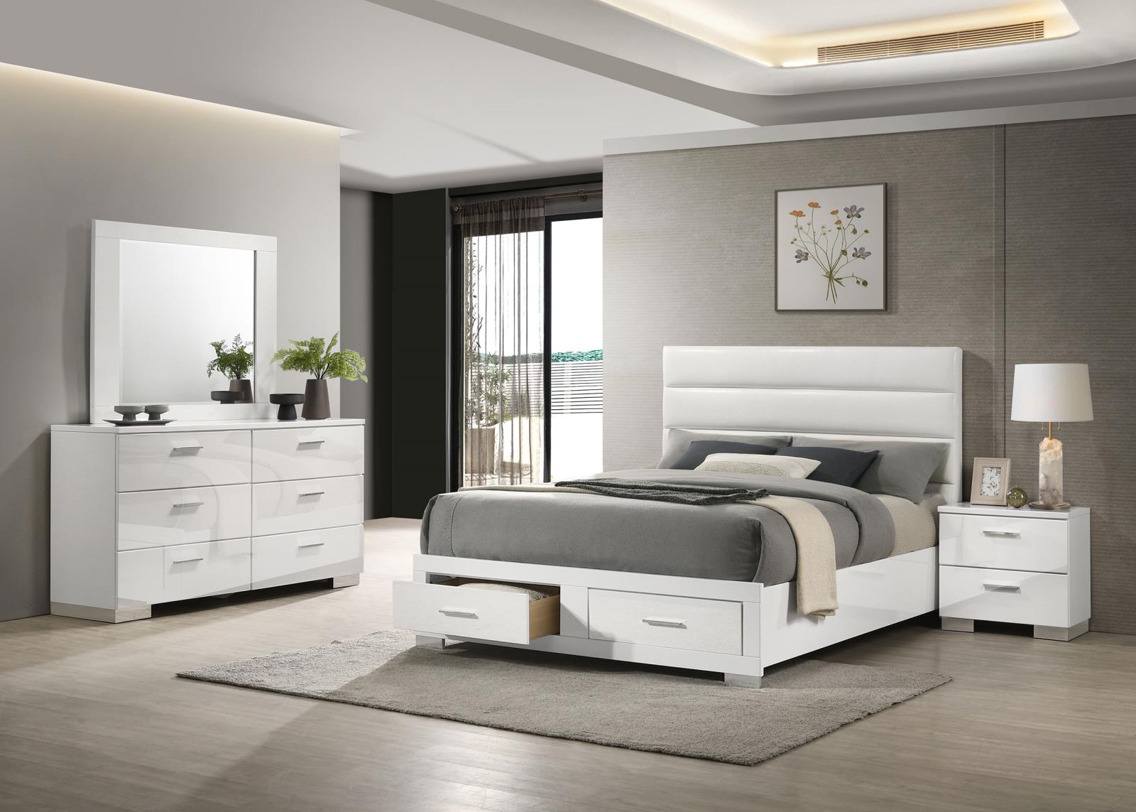 Felicity Platform Bedroom Set White
