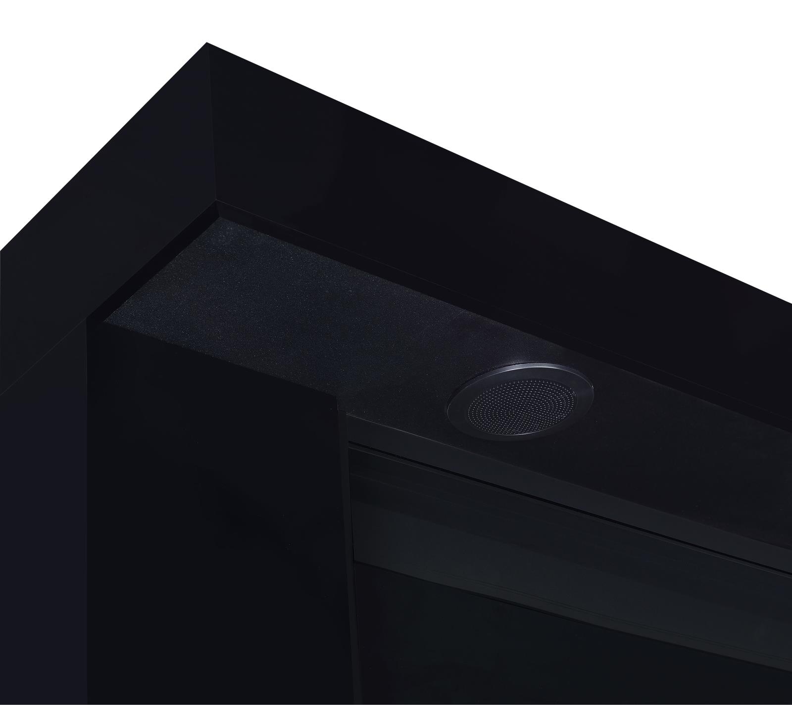 Mallory TV Stand Fireplace Console Bluetooth Speaker Black High Gloss - Image 7