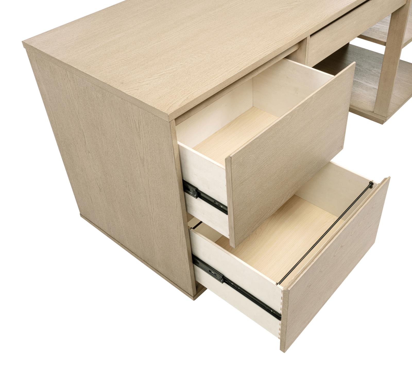 Harkes 75-inch 3-drawer Computer Desk with Adjustable Shelf Light Elm - Image 9