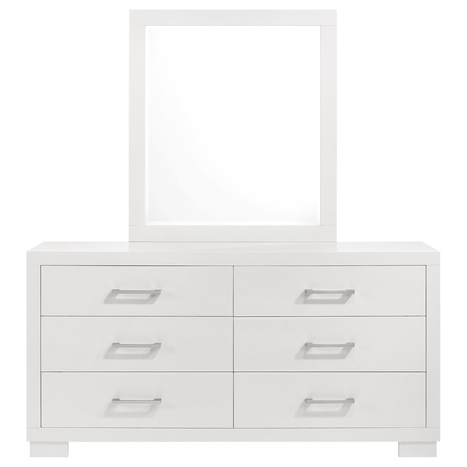 Jessica 6-drawer Dresser with Mirror Snow White - Image 3
