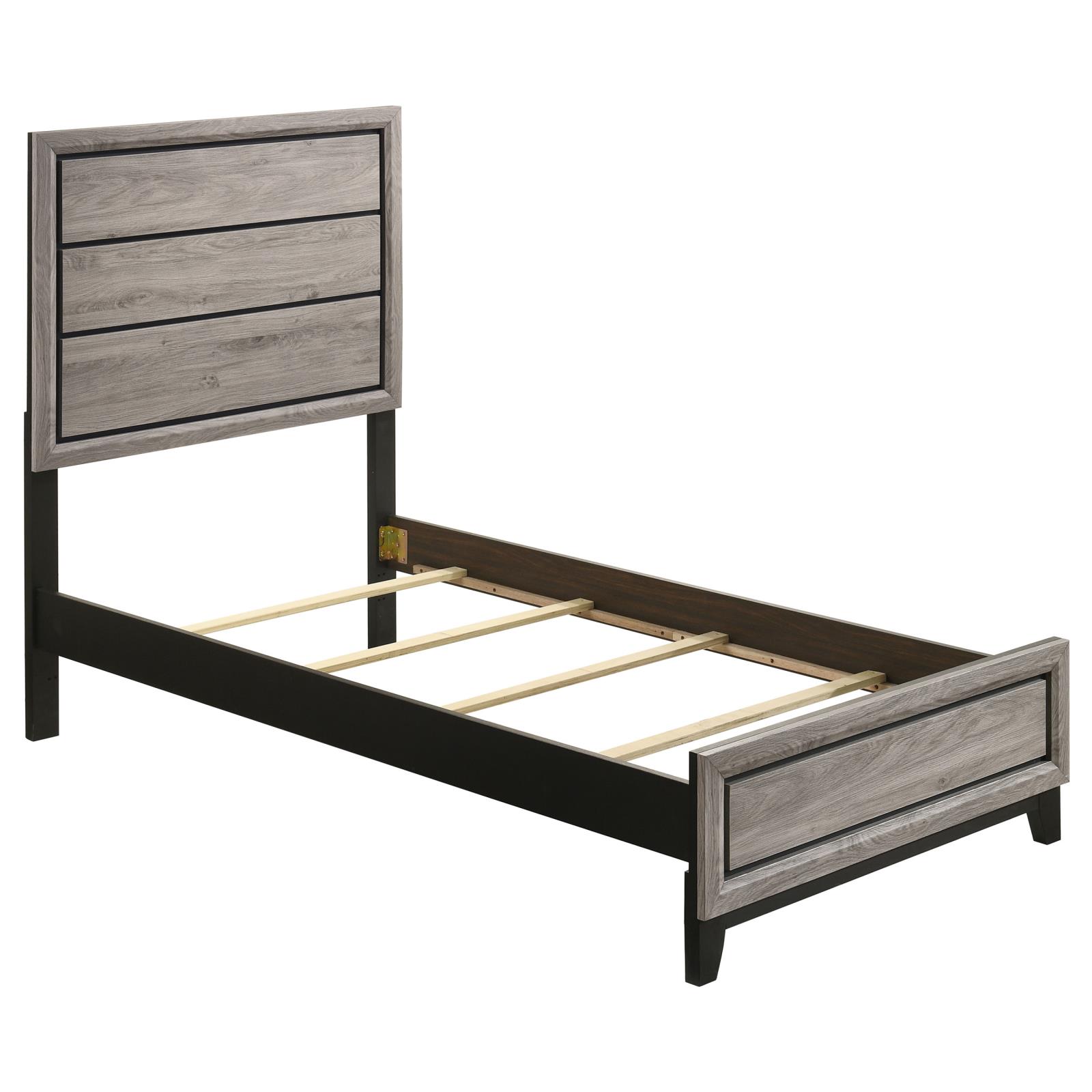 Valen Wood Twin Panel Bed Light Taupe