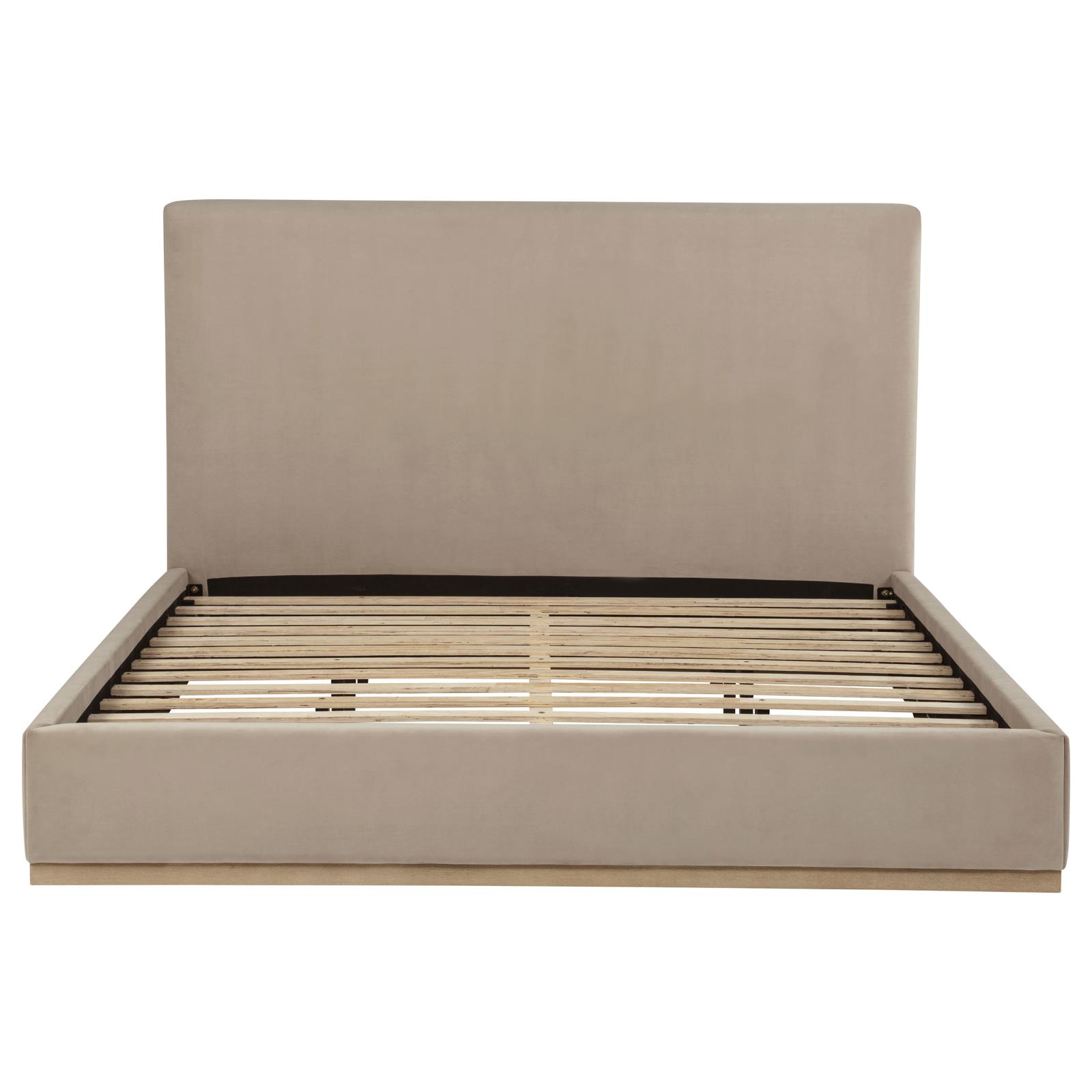 Knox Eastern King Fabric Upholstered Platform Bed Khaki - Image 3
