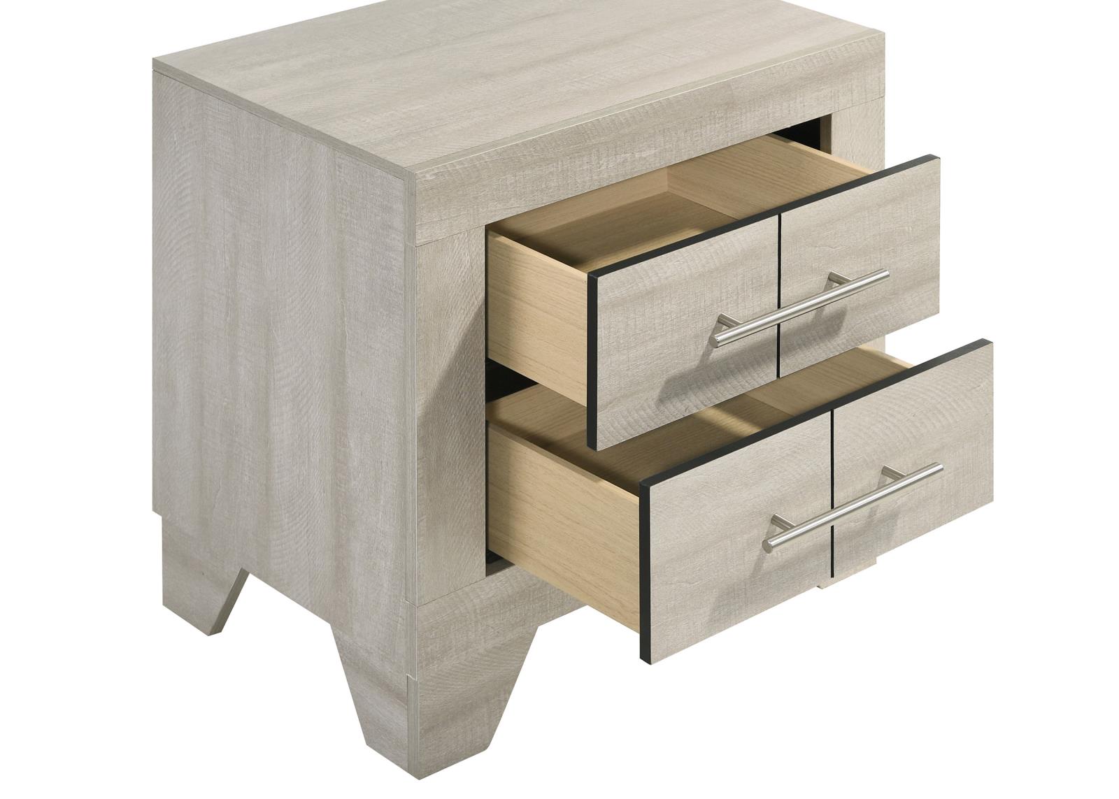 Trenton 2-drawer Nightstand Bedside Table Rustic Cream - Image 10
