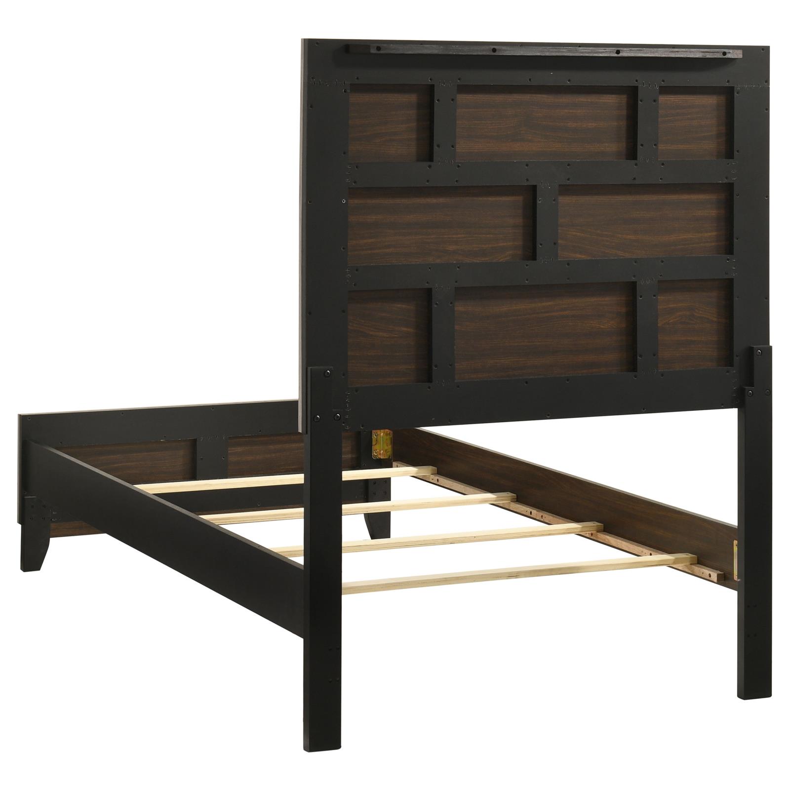 Valen Wood Twin Panel Bed Light Taupe - Image 5