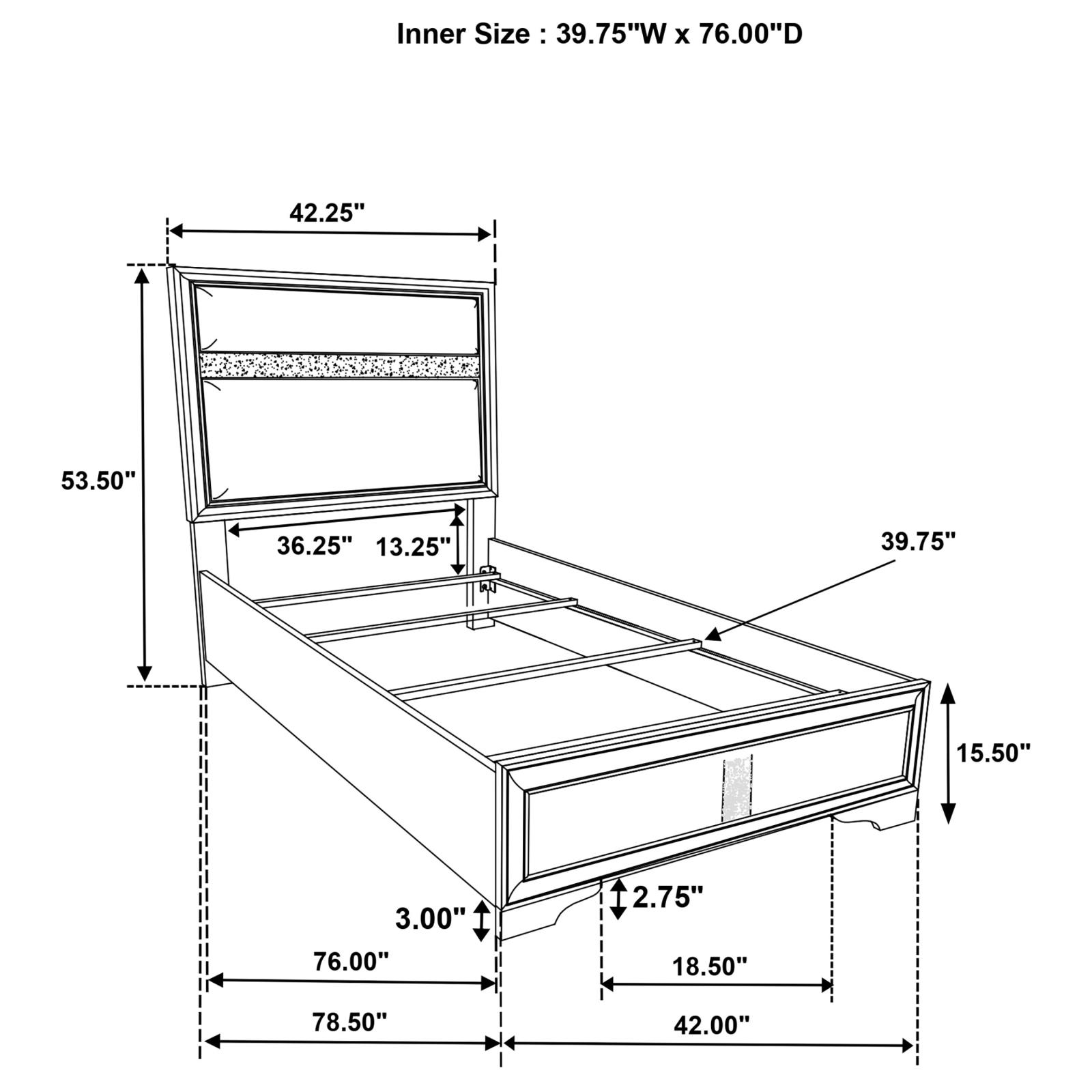 Miranda 54-inch Upholstered Twin Panel Bed - Image 19