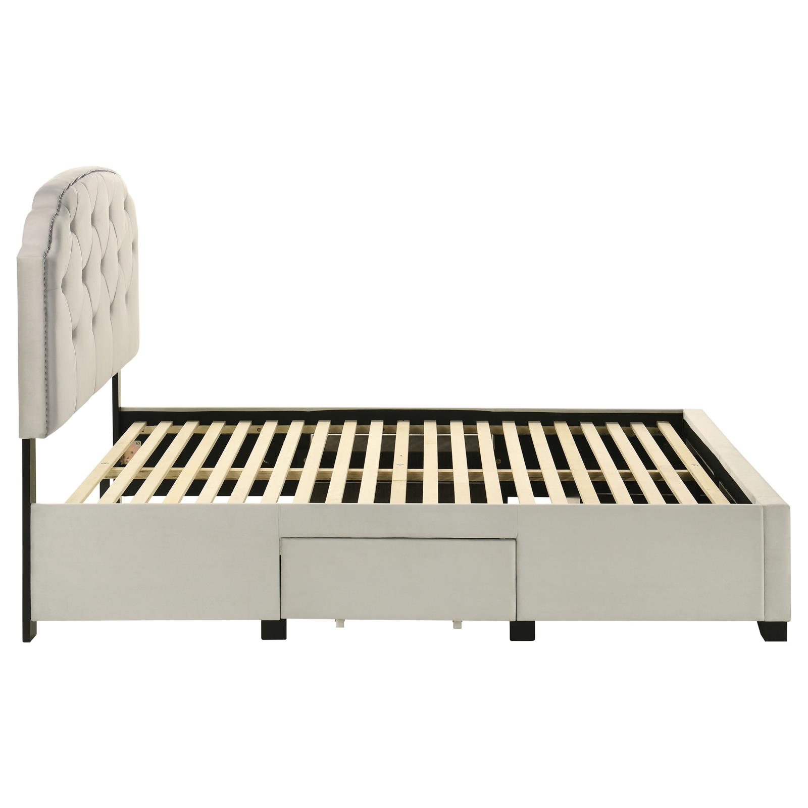Marianna 4-drawer Upholstered Full Storage Bed Cream - Image 10