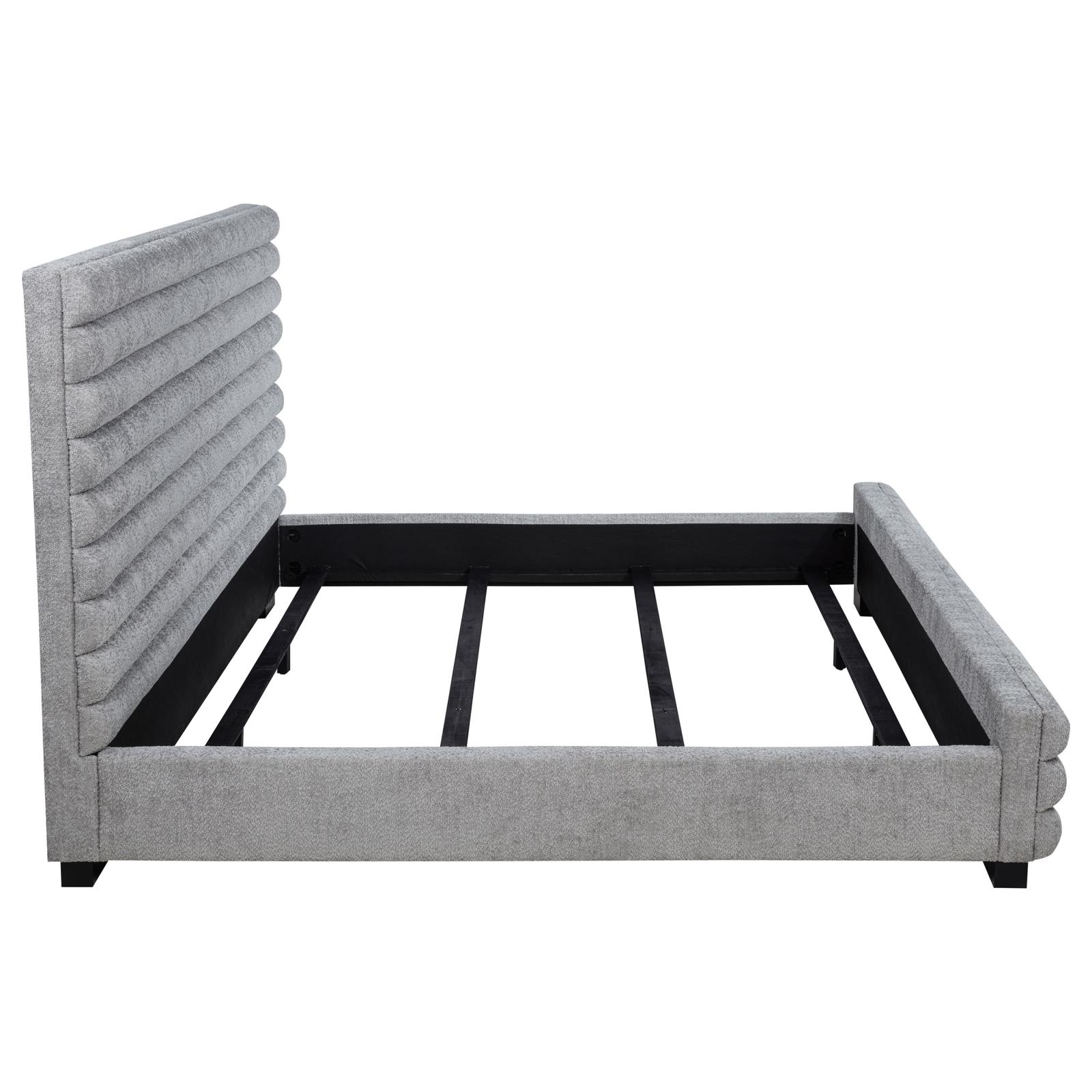 Patricia 58-inch Boucle Upholstered Eastern King Bed Grey - Image 6